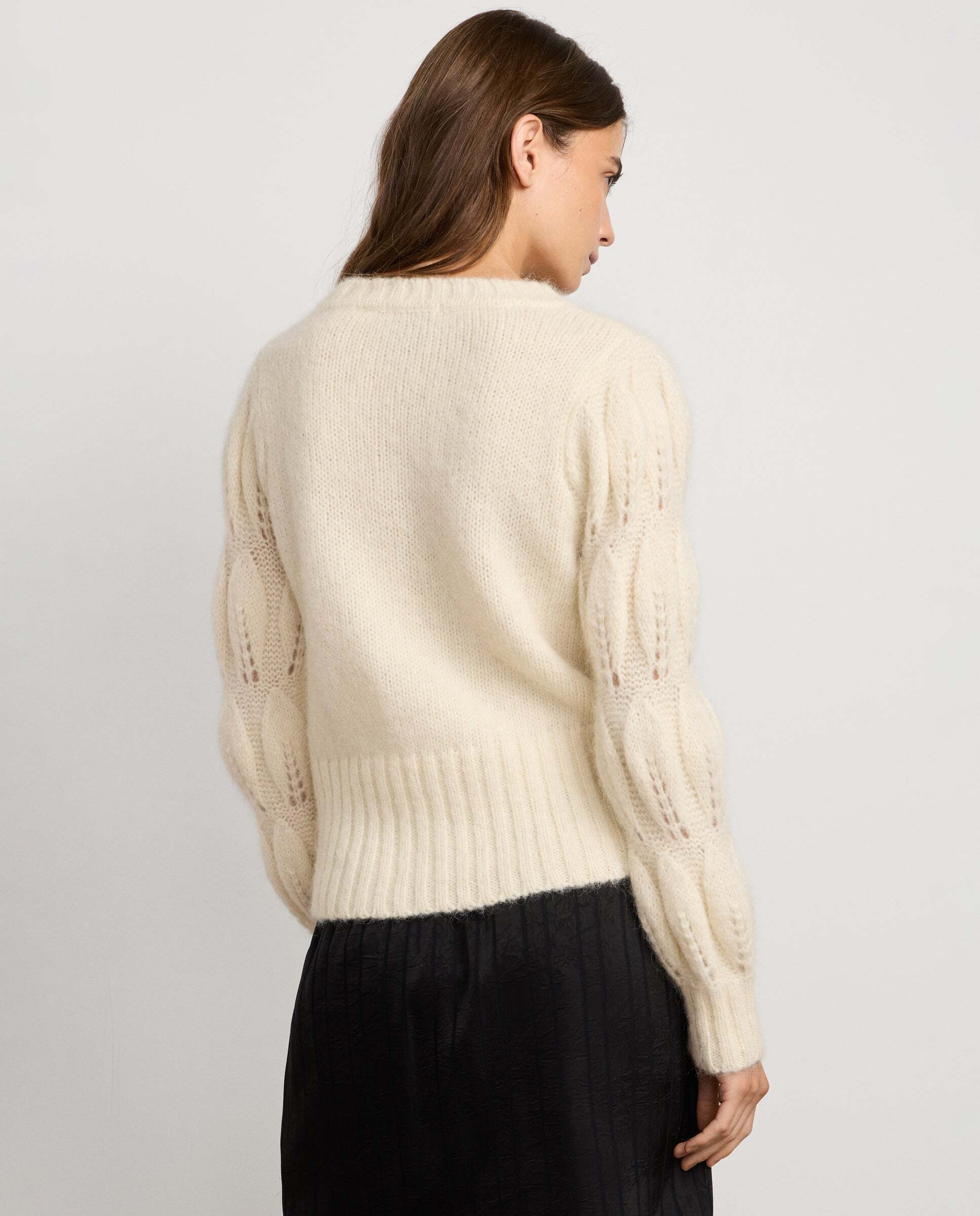 Jersey de mujer trenzado cuello alto - Pepe Jeans - Blanco Blanco-3