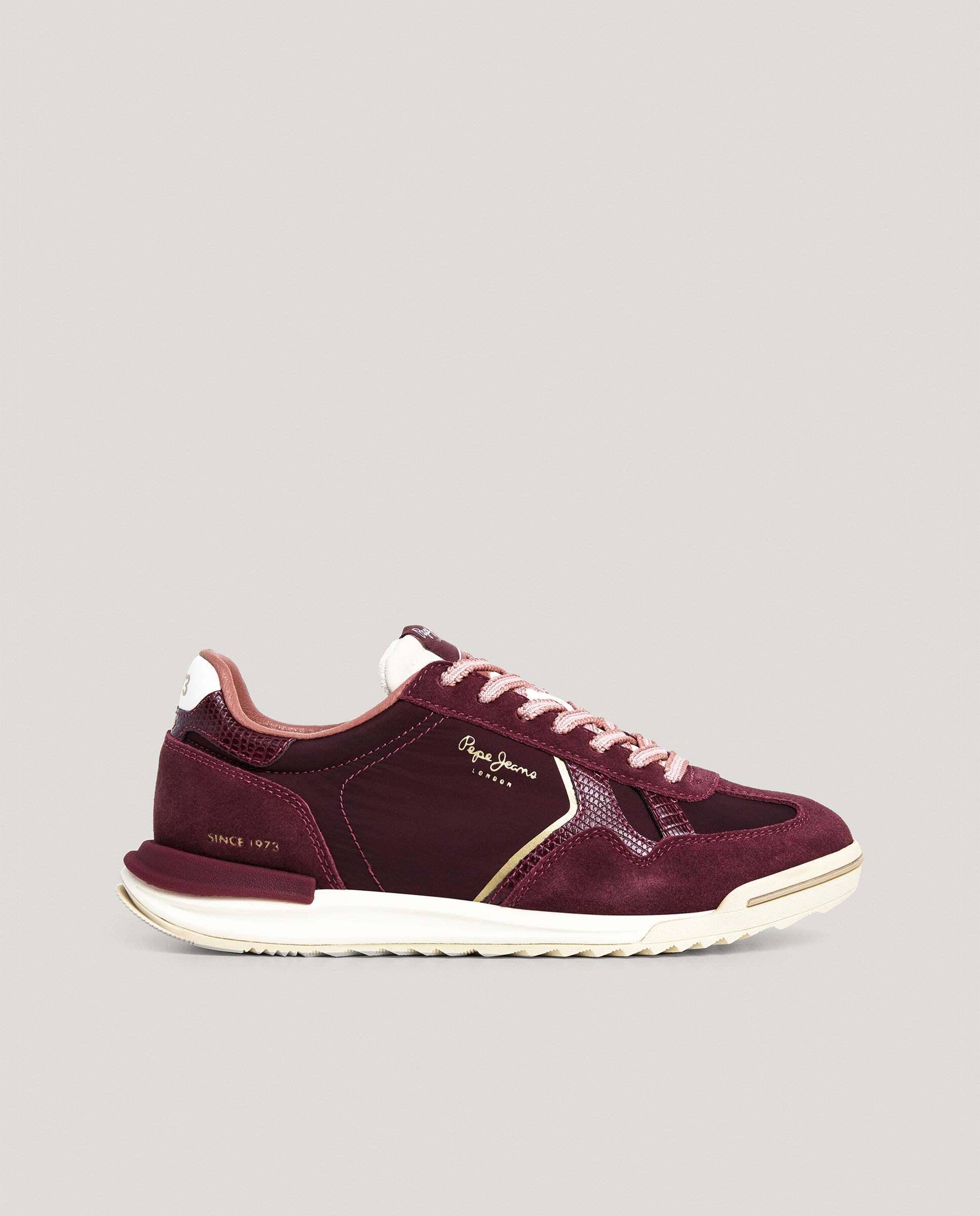 Marvin - Pepe Jeans - zapatillas retro con detalles en ante - Granate Granate-1