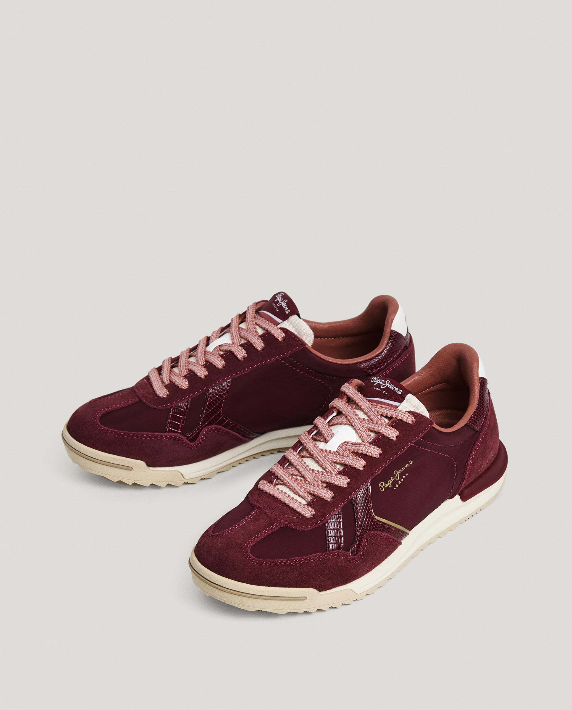 Marvin - Pepe Jeans - zapatillas retro con detalles en ante - Granate Granate-2