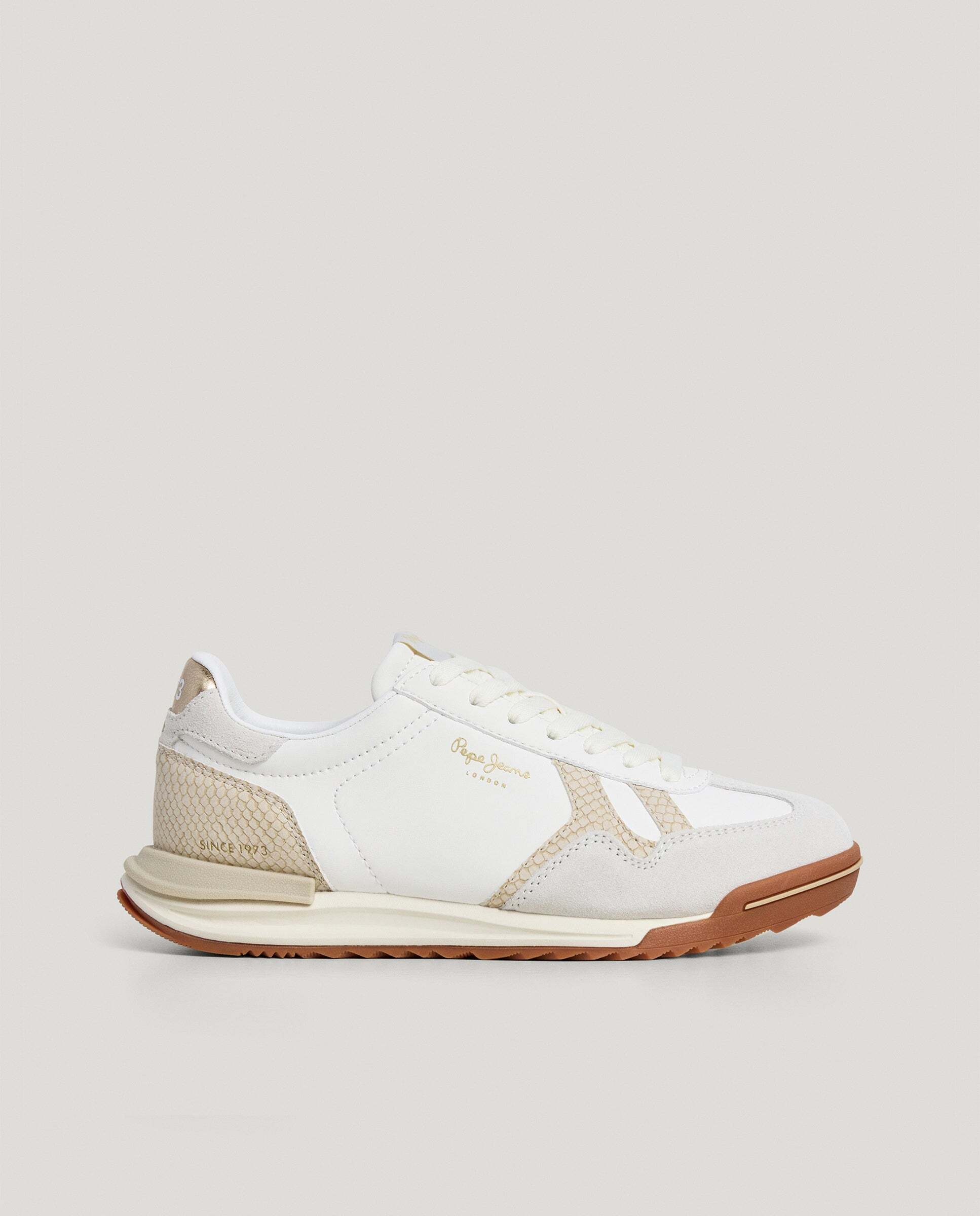Marvin - Pepe Jeans - zapatillas retro con detalles animal print - Blanco Blanco-1