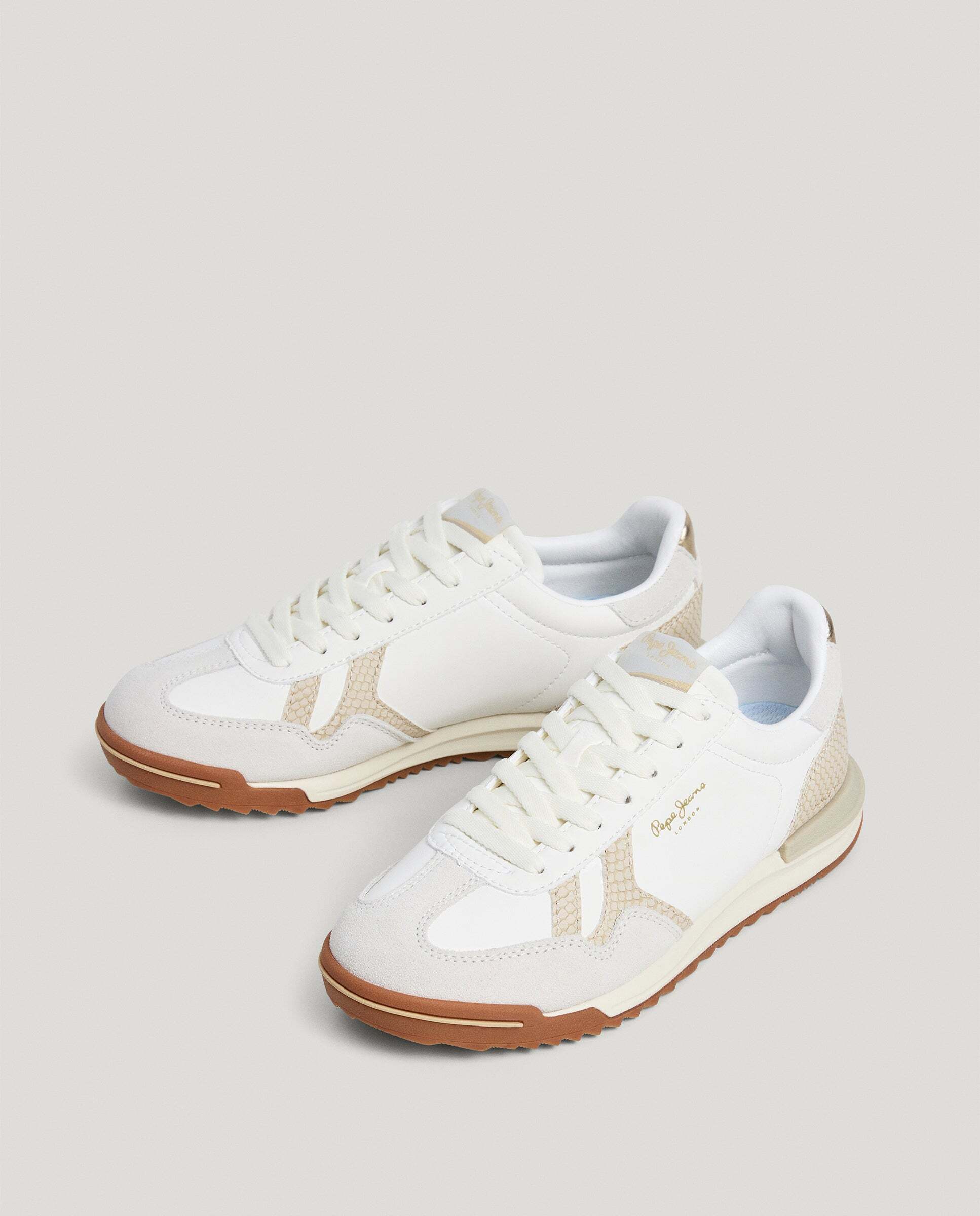 Marvin - Pepe Jeans - zapatillas retro con detalles animal print - Blanco Blanco-2
