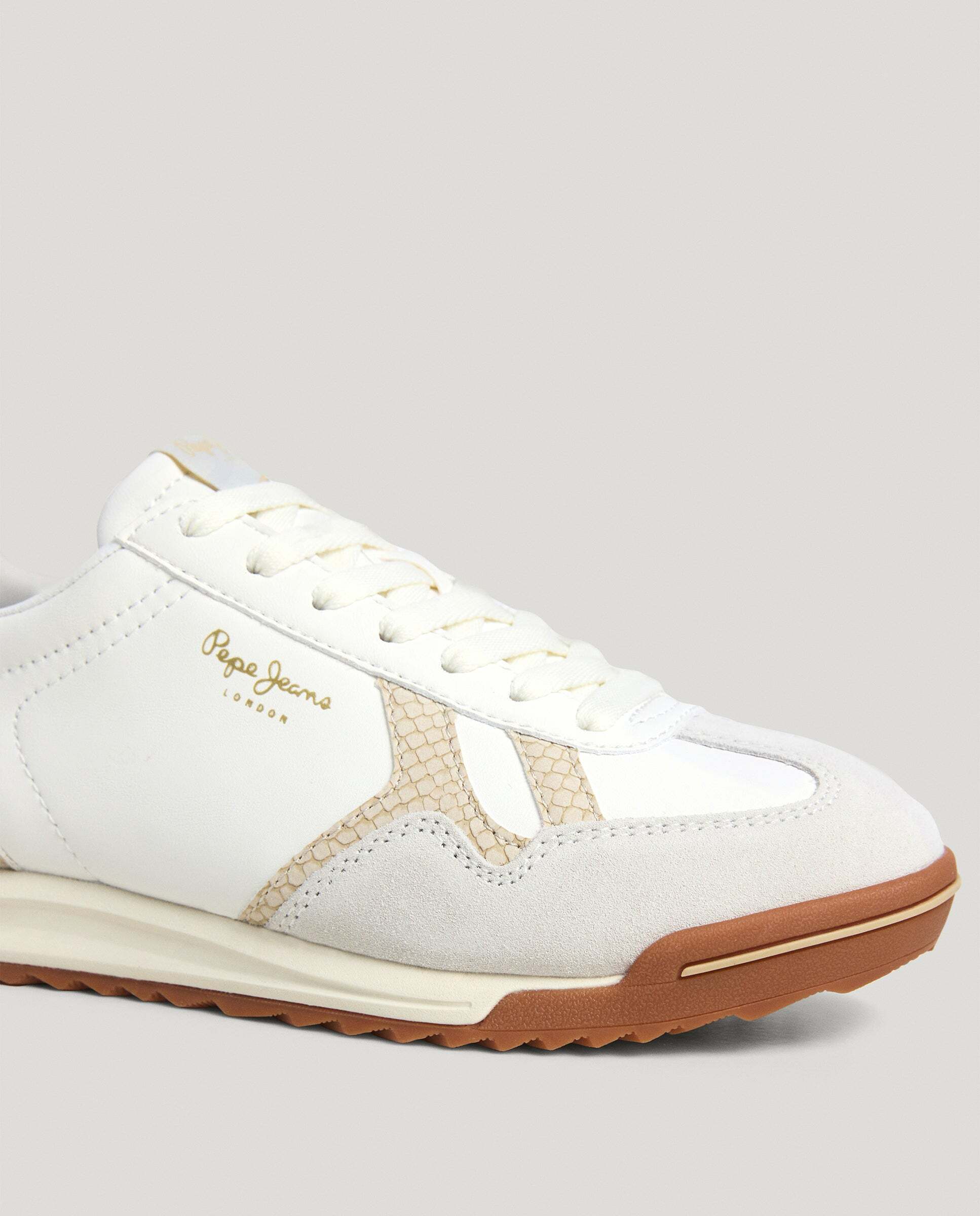 Marvin - Pepe Jeans - zapatillas retro con detalles animal print - Blanco Blanco-5