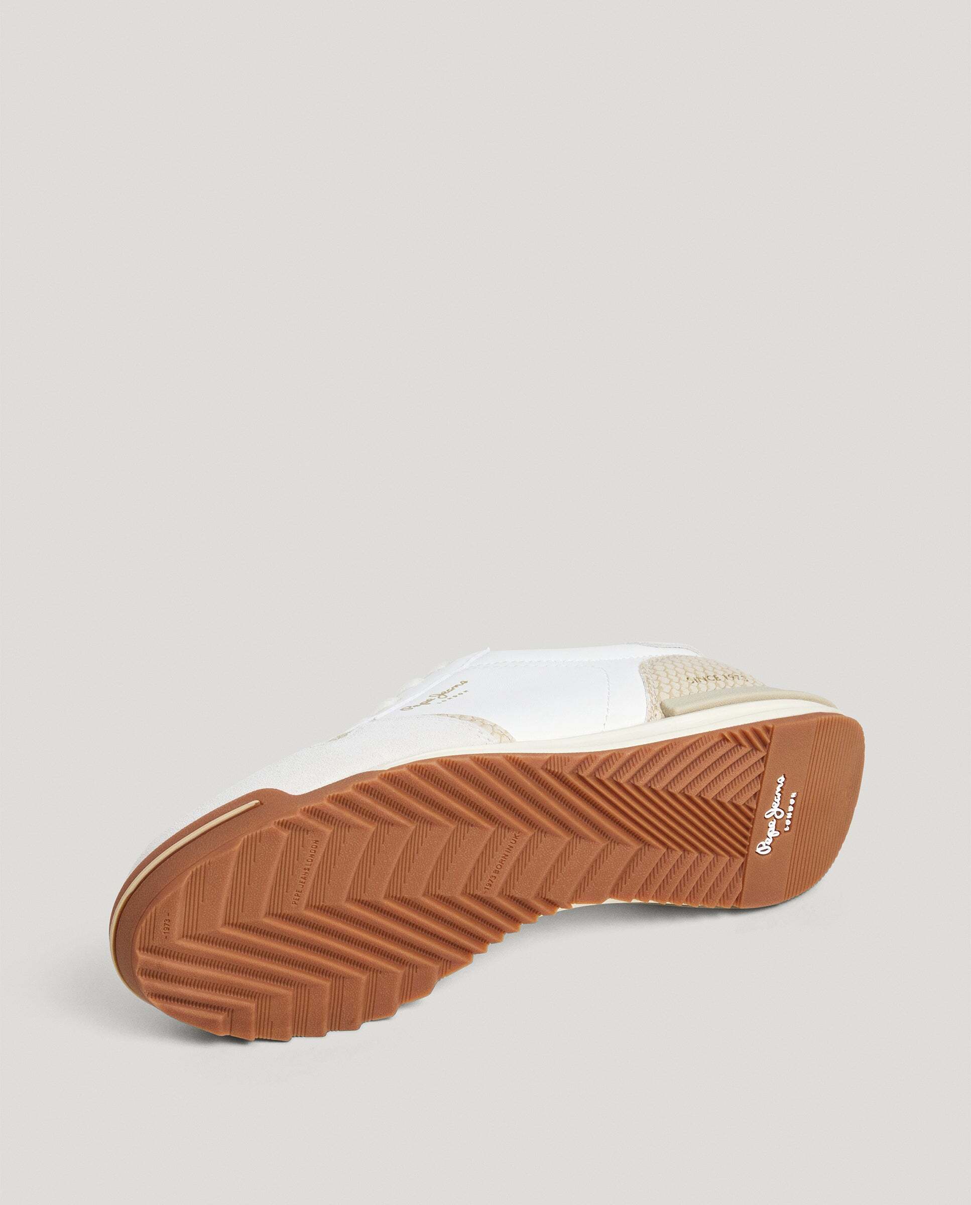 Marvin - Pepe Jeans - zapatillas retro con detalles animal print - Blanco Blanco-6