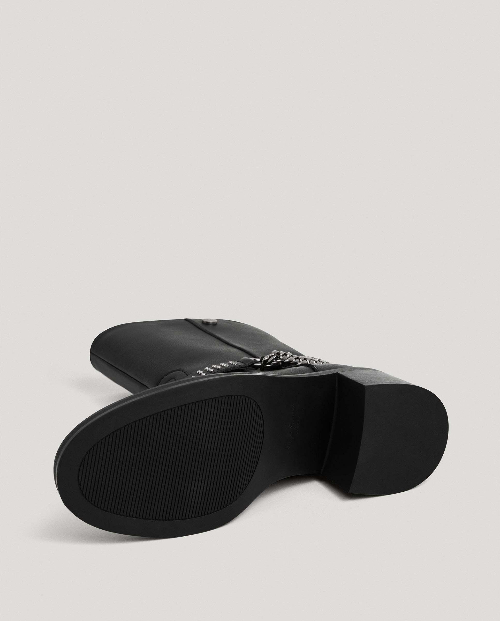 Botas de mujer de piel con tachuelas - Pepe Jeans - Negro Negro-6
