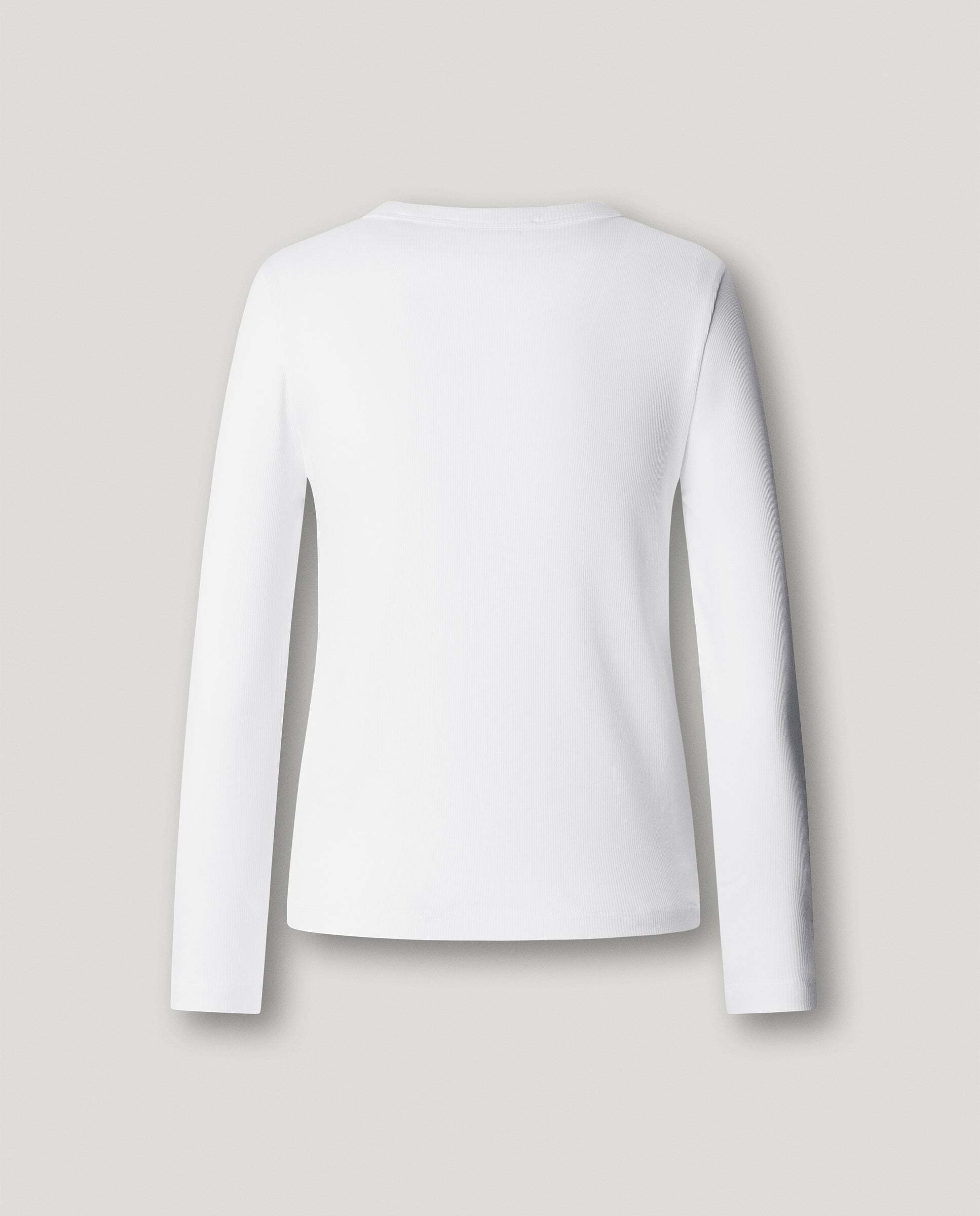 Camiseta canalé manga larga logo bordado - Pepe Jeans - Blanco Blanco-5