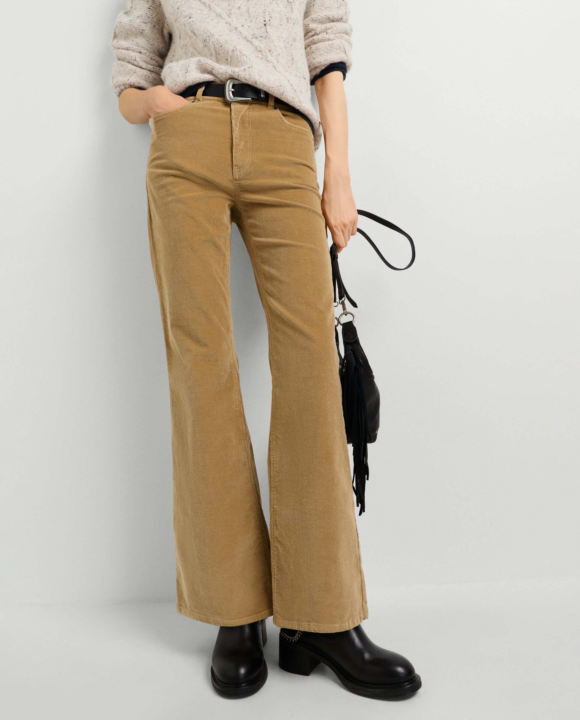 Willa - Pepe Jeans - pantalon cinco bolsillos pana fit flare - Natural Natural-2