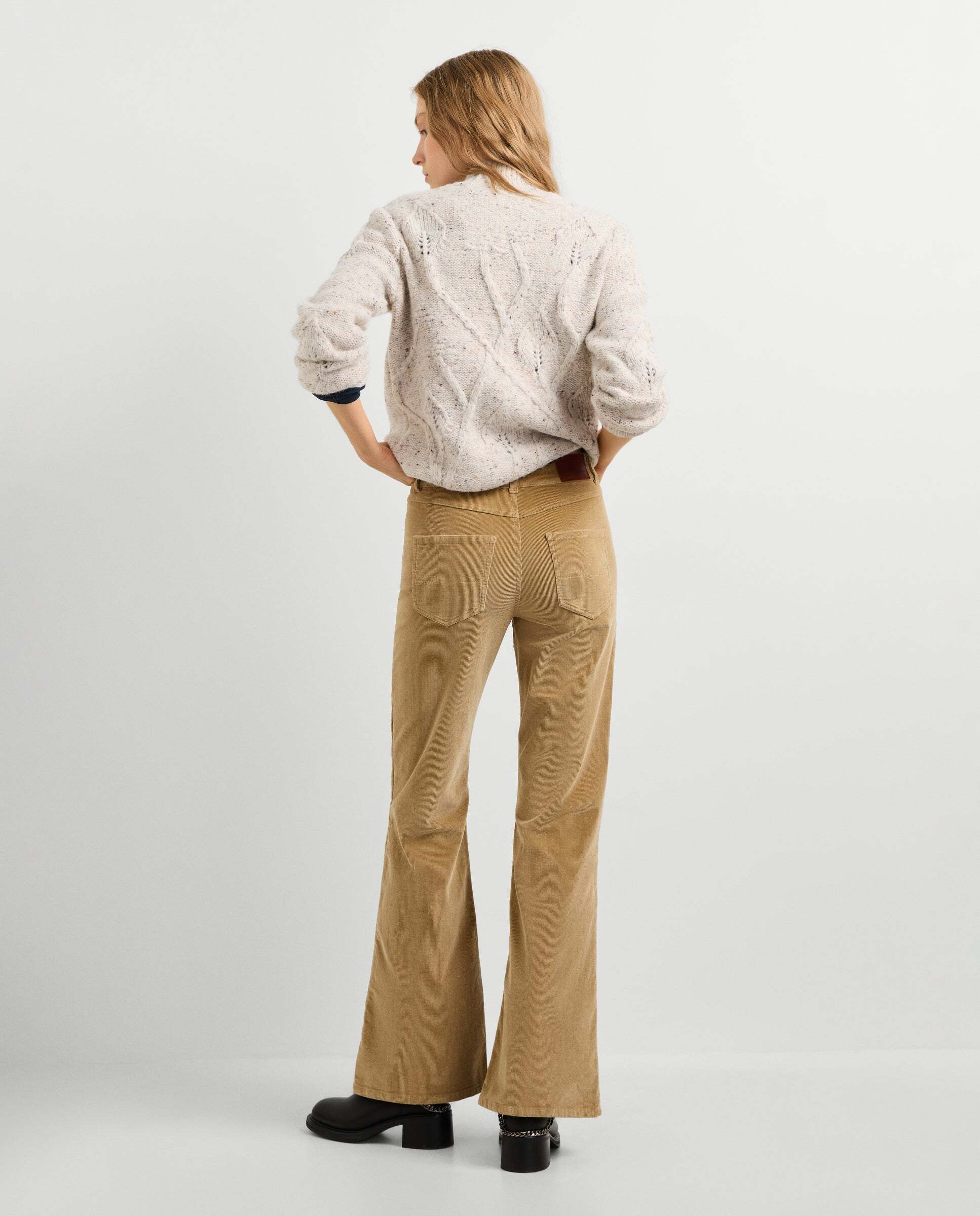Willa - Pepe Jeans - pantalon cinco bolsillos pana fit flare - Natural Natural-3