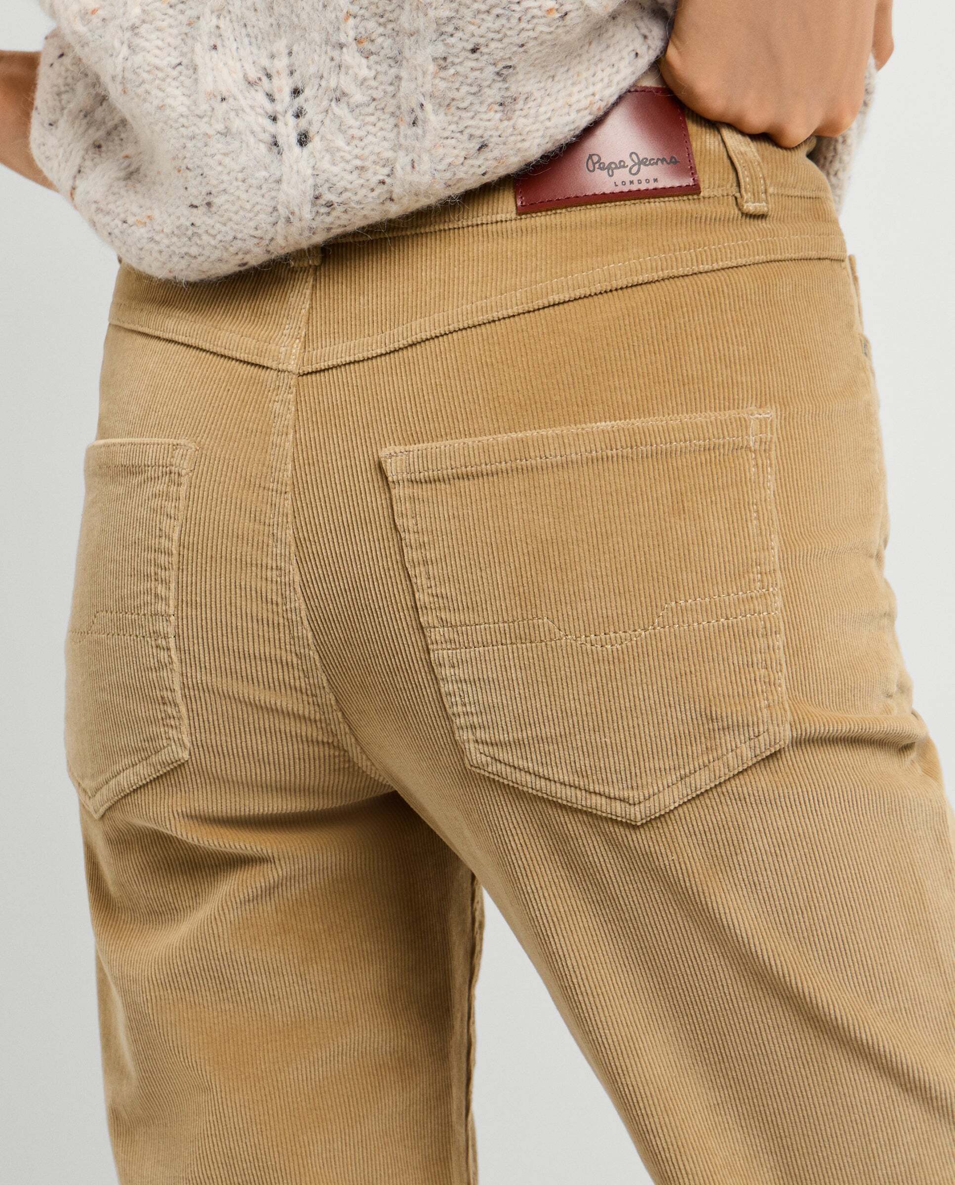 Willa - Pepe Jeans - pantalon cinco bolsillos pana fit flare - Natural Natural-5