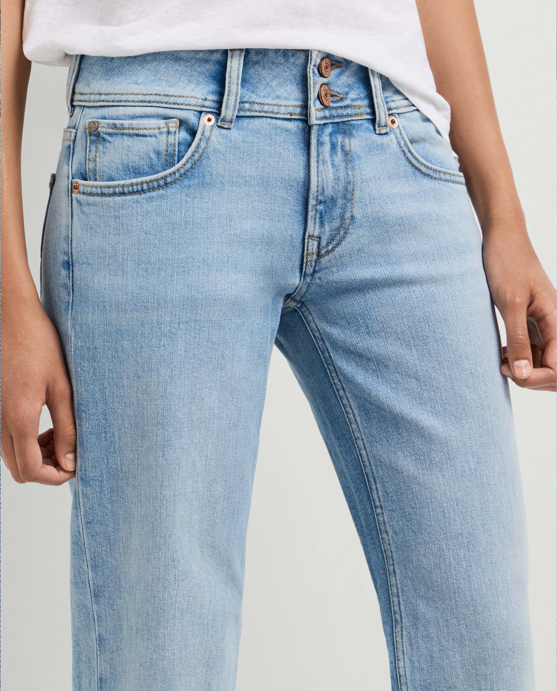 Vaquero de mujer fit recto y tiro bajo - Pepe Jeans - venus - Azul Azul-5