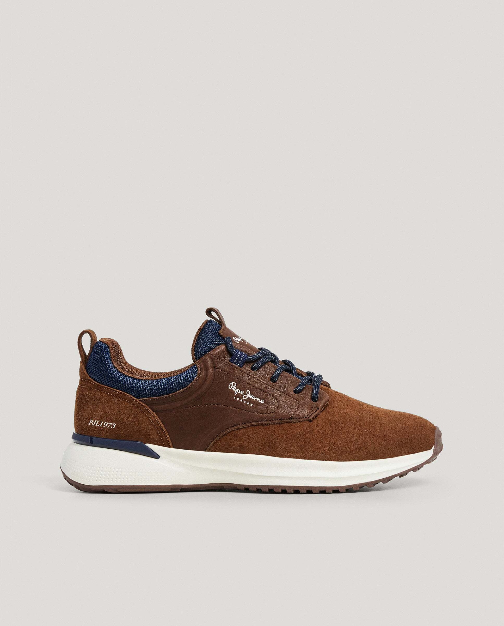 Bampton - Pepe Jeans - zapatillas ante con piel - Marrón Marrón-1