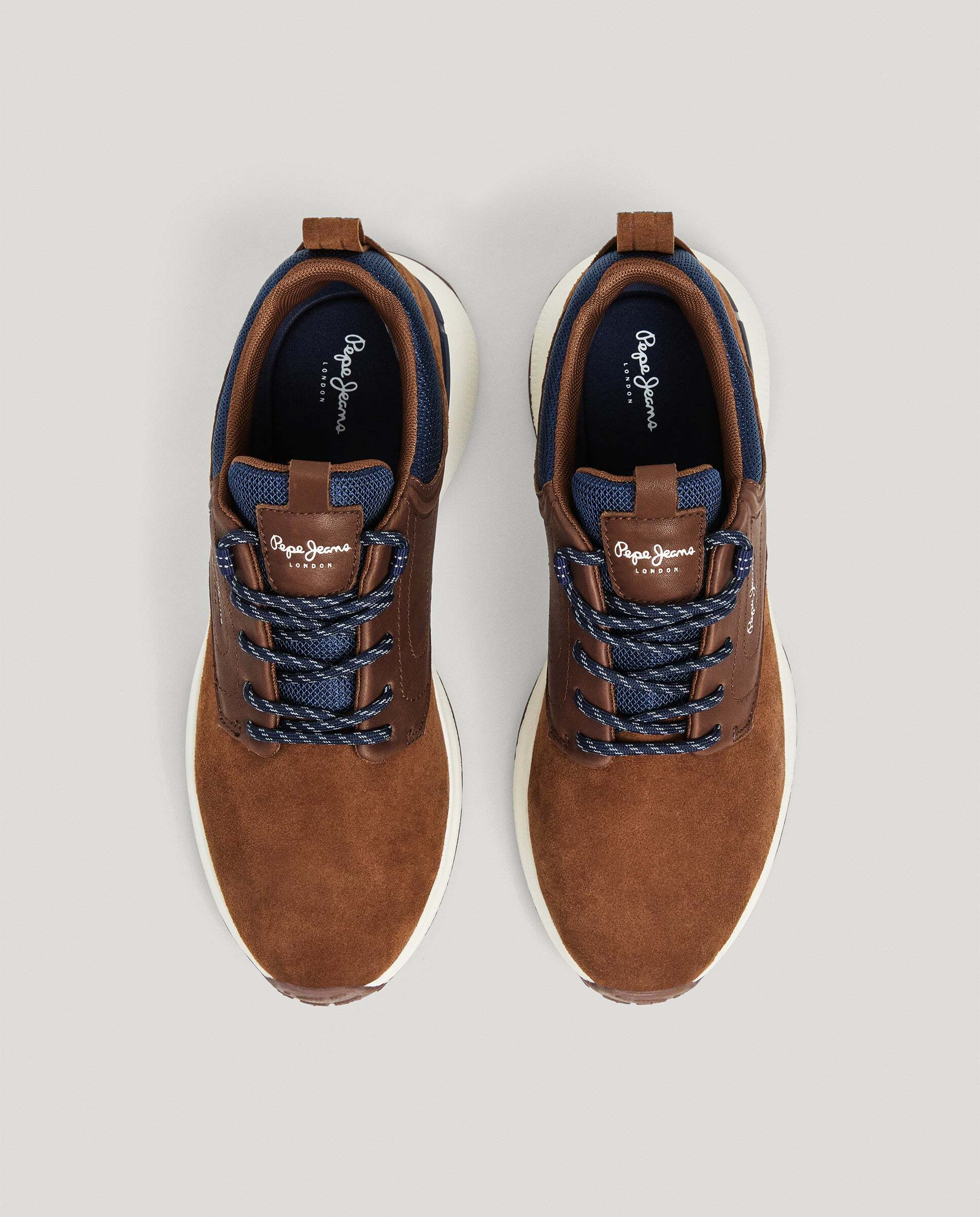 Bampton - Pepe Jeans - zapatillas ante con piel - Marrón Marrón-3