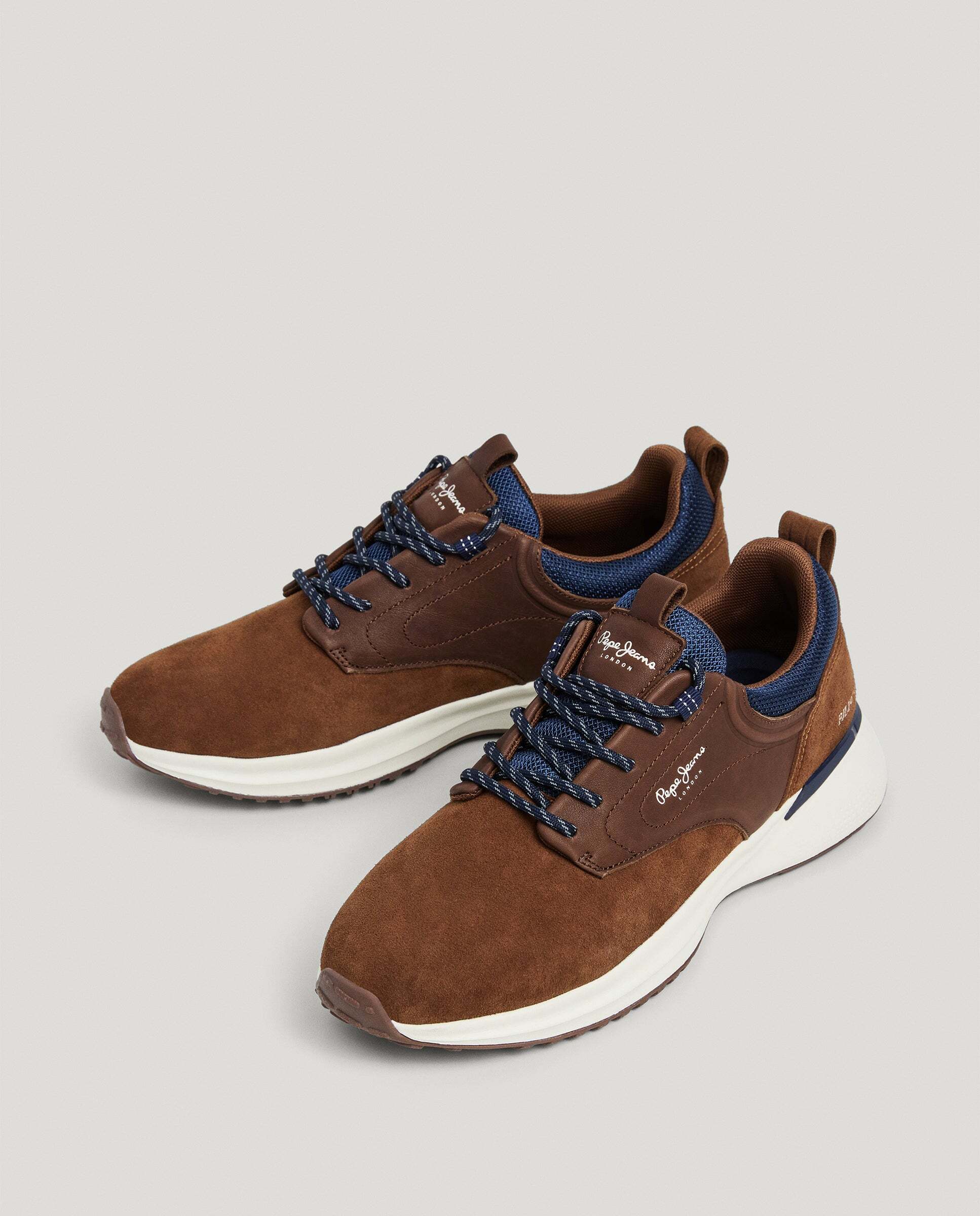 Bampton - Pepe Jeans - zapatillas ante con piel - Marrón Marrón-2
