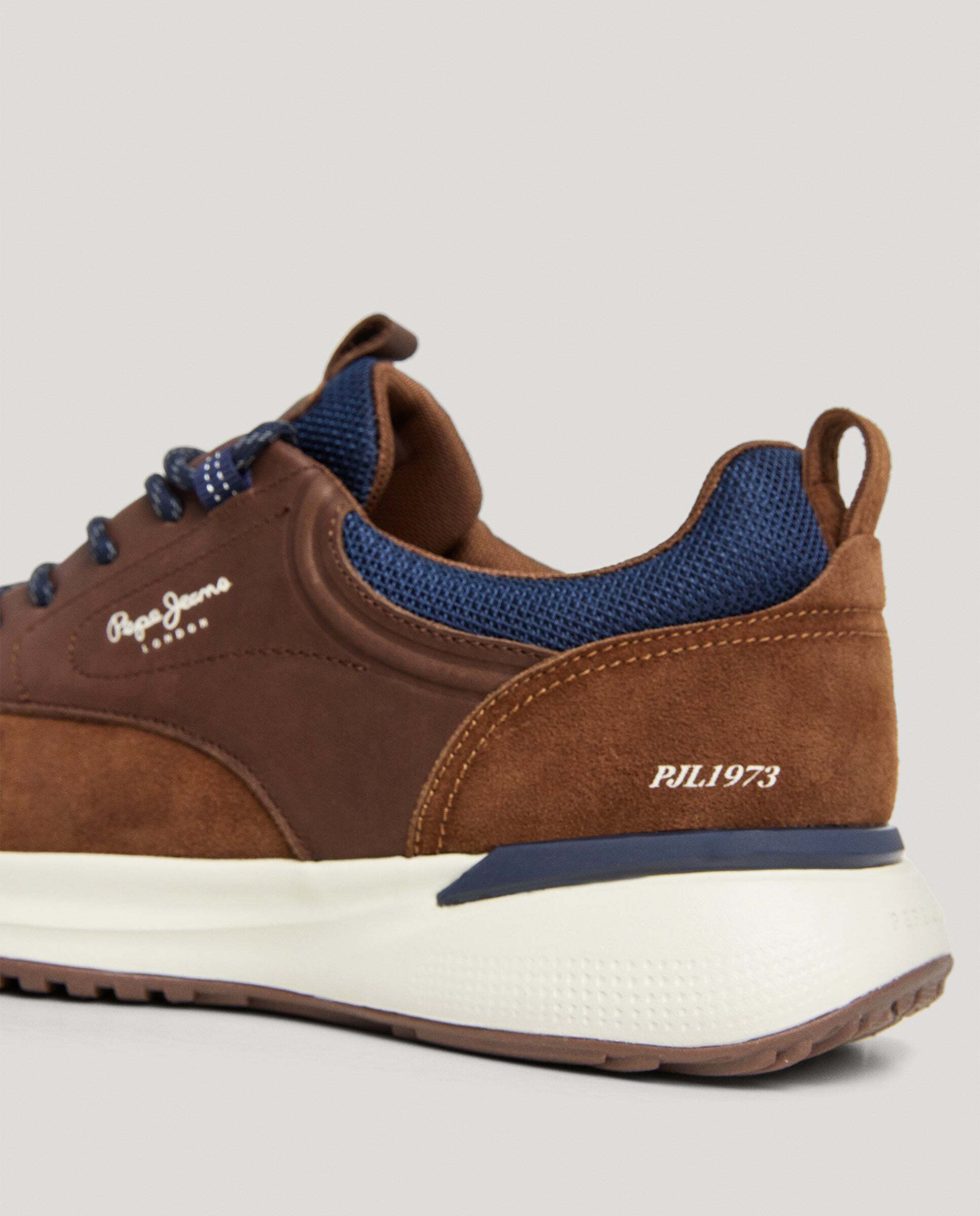 Bampton - Pepe Jeans - zapatillas ante con piel - Marrón Marrón-5