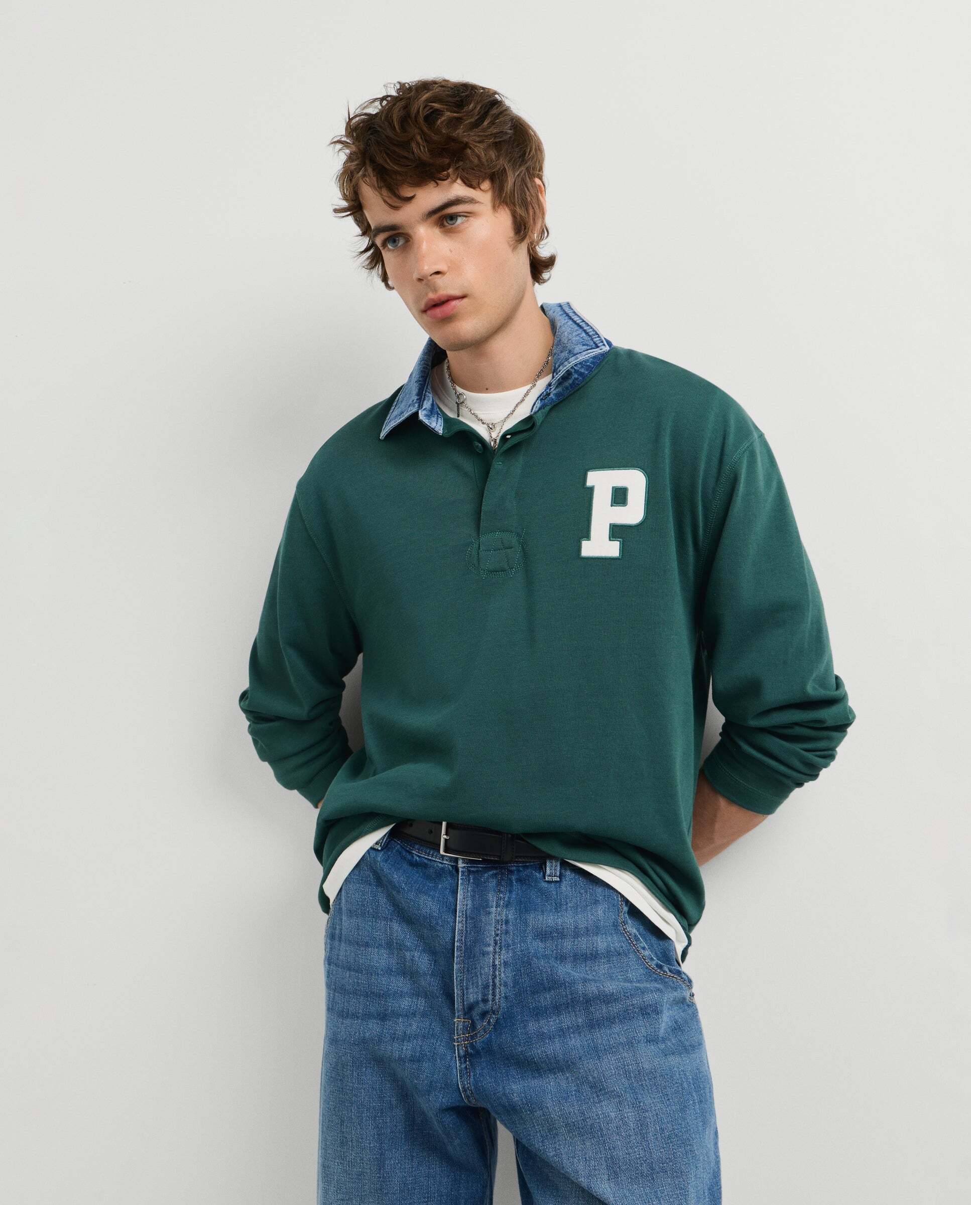 Polo de hombre rugby manga larga fit regular - Pepe Jeans - Verde Verde-1