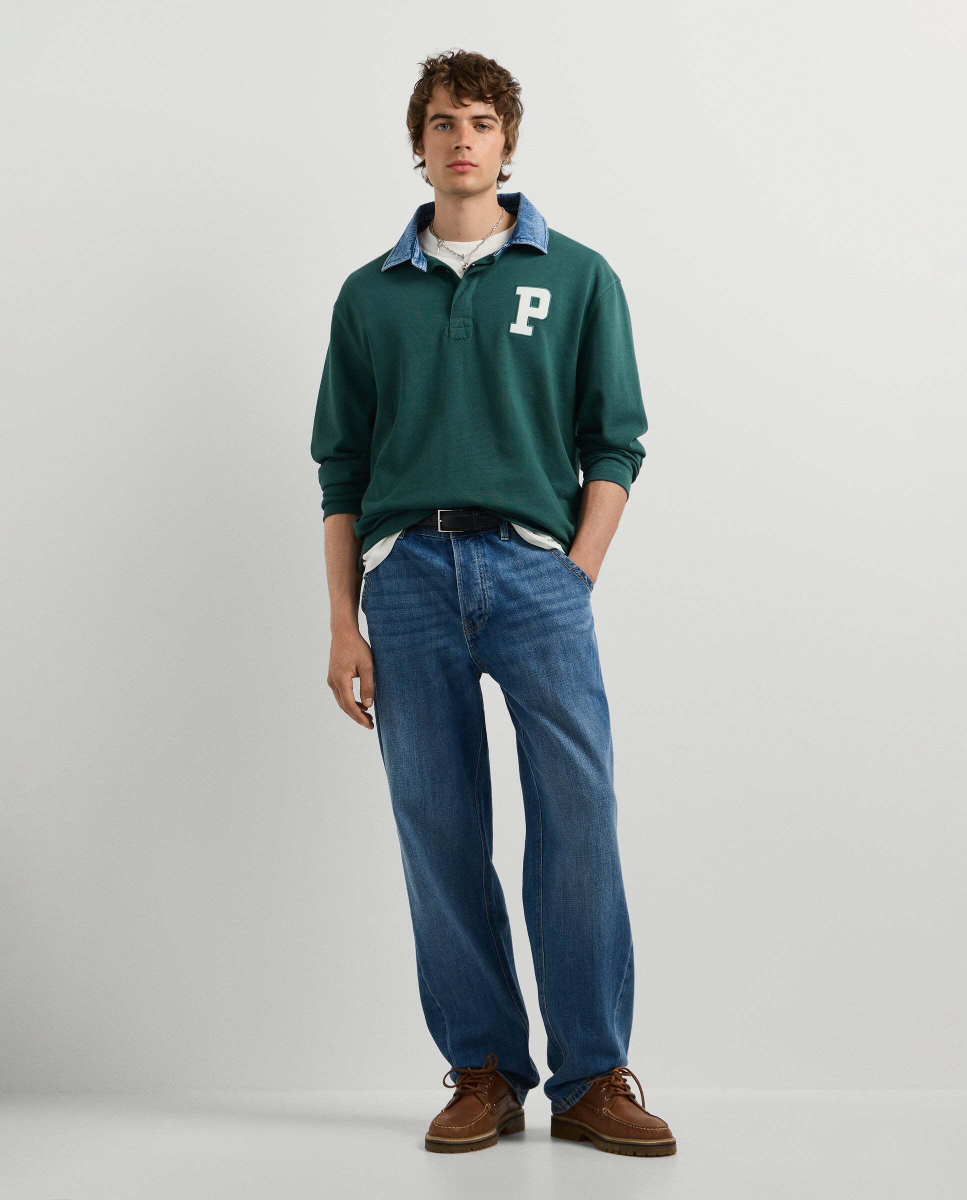 Polo de hombre rugby manga larga fit regular - Pepe Jeans - Verde Verde-2