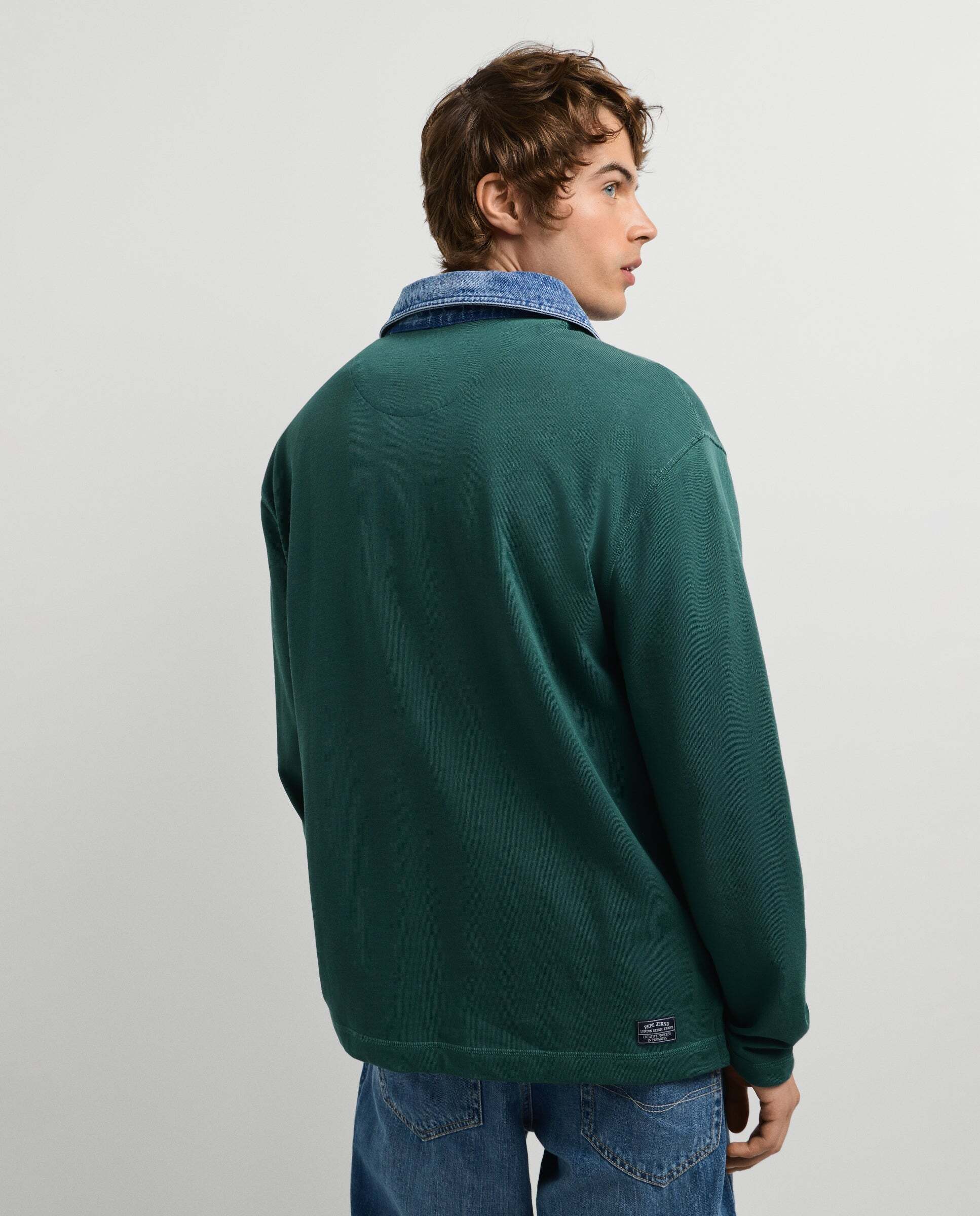 Polo de hombre rugby manga larga fit regular - Pepe Jeans - Verde Verde-3
