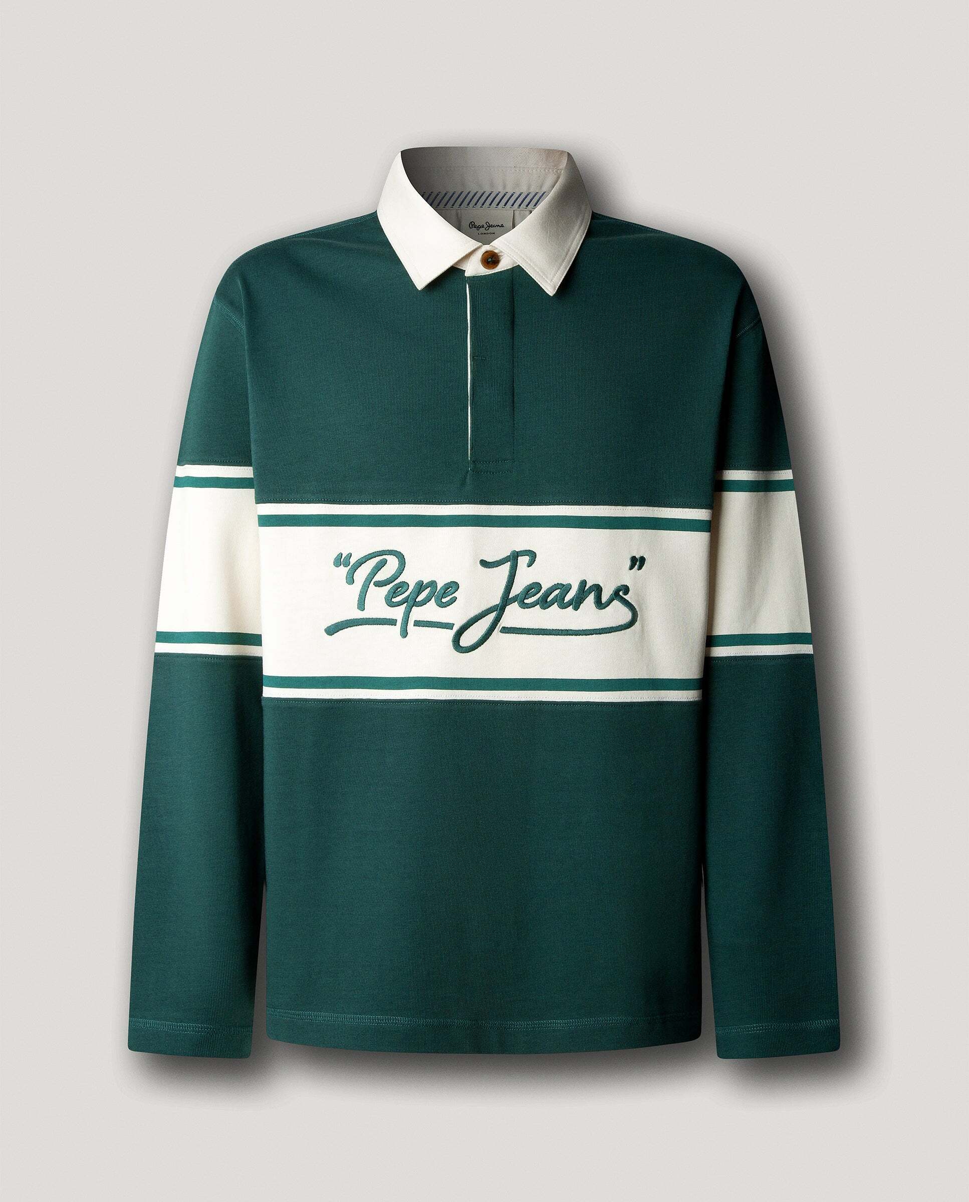 Polo de hombre rugby manga larga fit casual - Pepe Jeans - Verde Verde-6