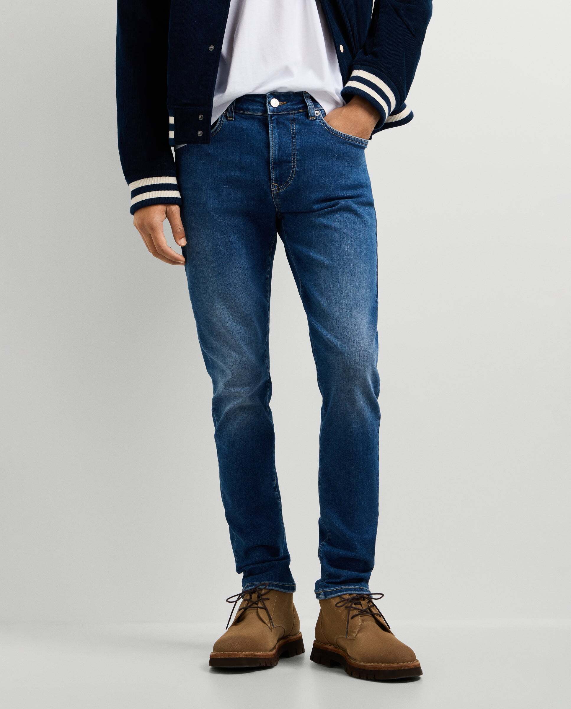 Imagen 2 de Vaquero de hombre fit skinny tiro regular - Pepe Jeans - Azul Azul