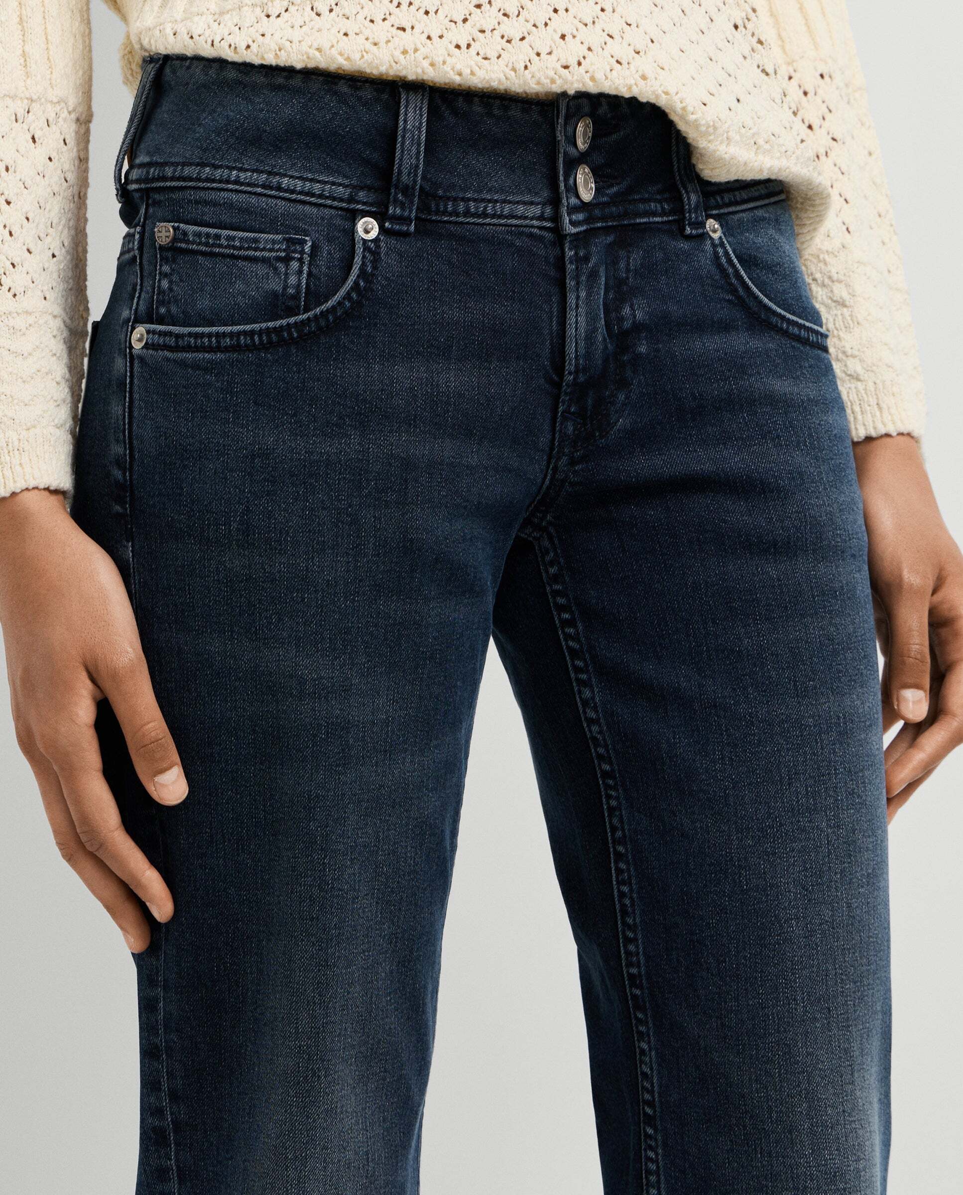 Vaquero de mujer fit recto y tiro bajo - Pepe Jeans - venus - Azul oscuro Azul oscuro-5