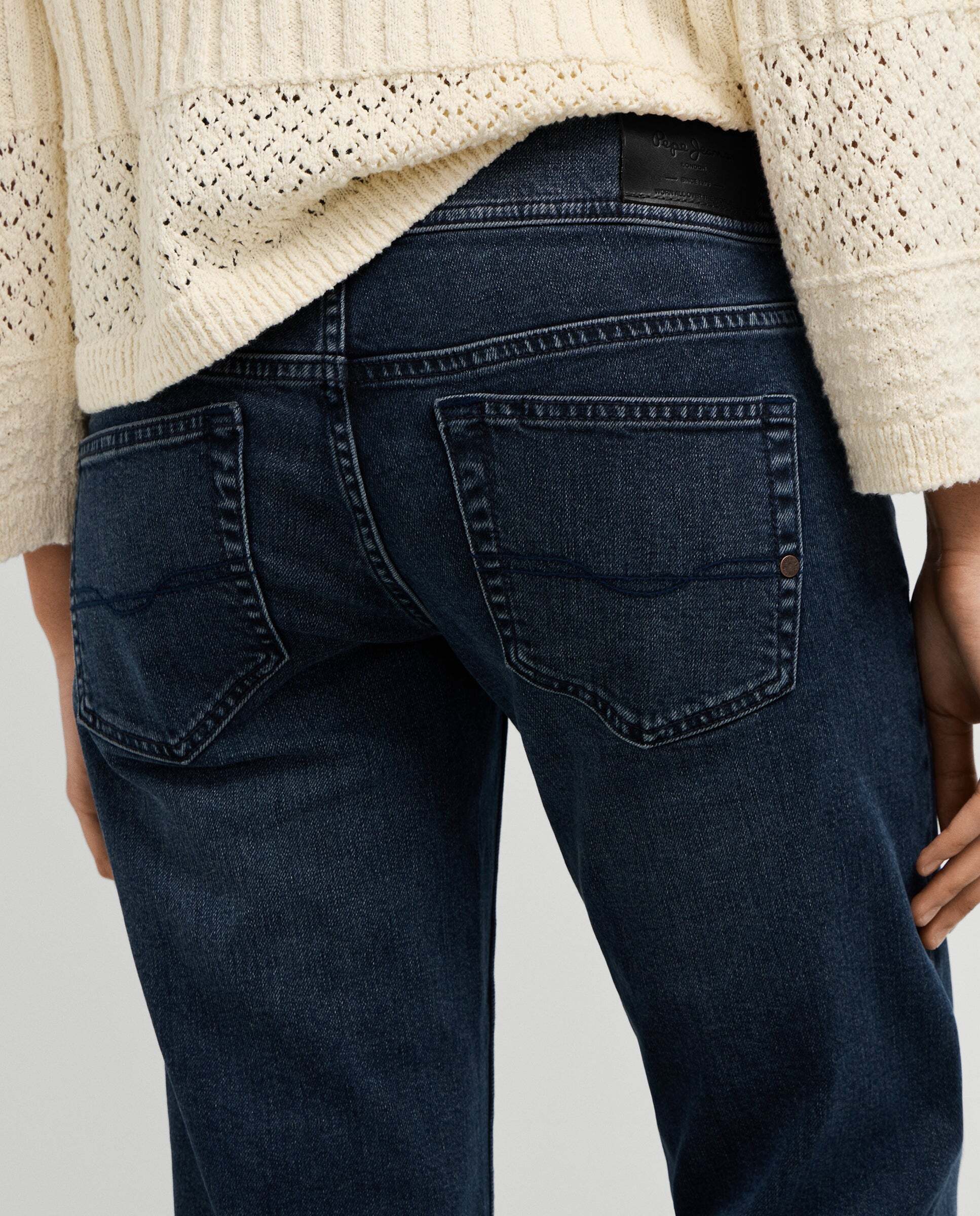 Vaquero de mujer fit recto y tiro bajo - Pepe Jeans - venus - Azul oscuro Azul oscuro-6