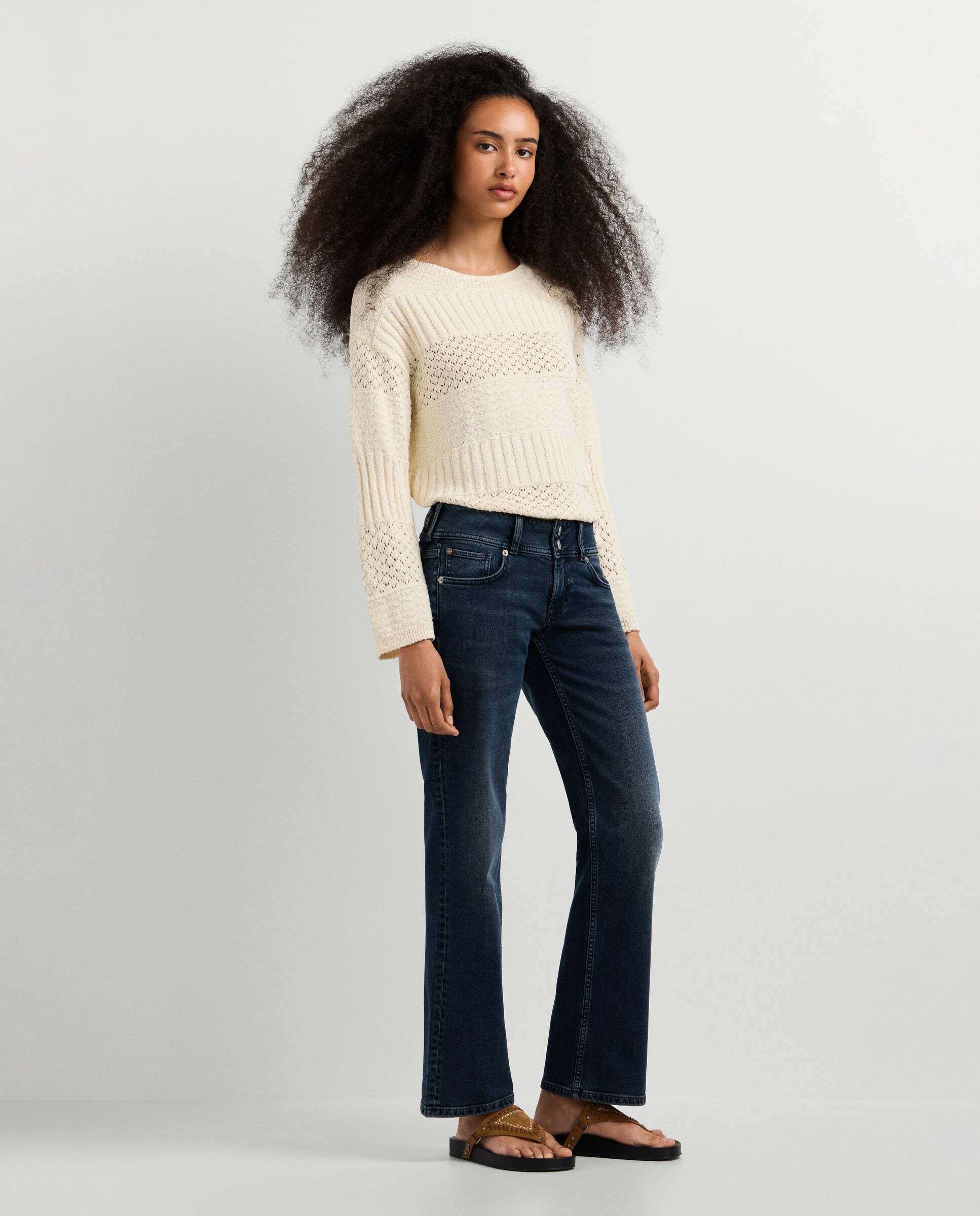 Vaquero de mujer fit recto y tiro bajo - Pepe Jeans - venus - Azul oscuro Azul oscuro-7