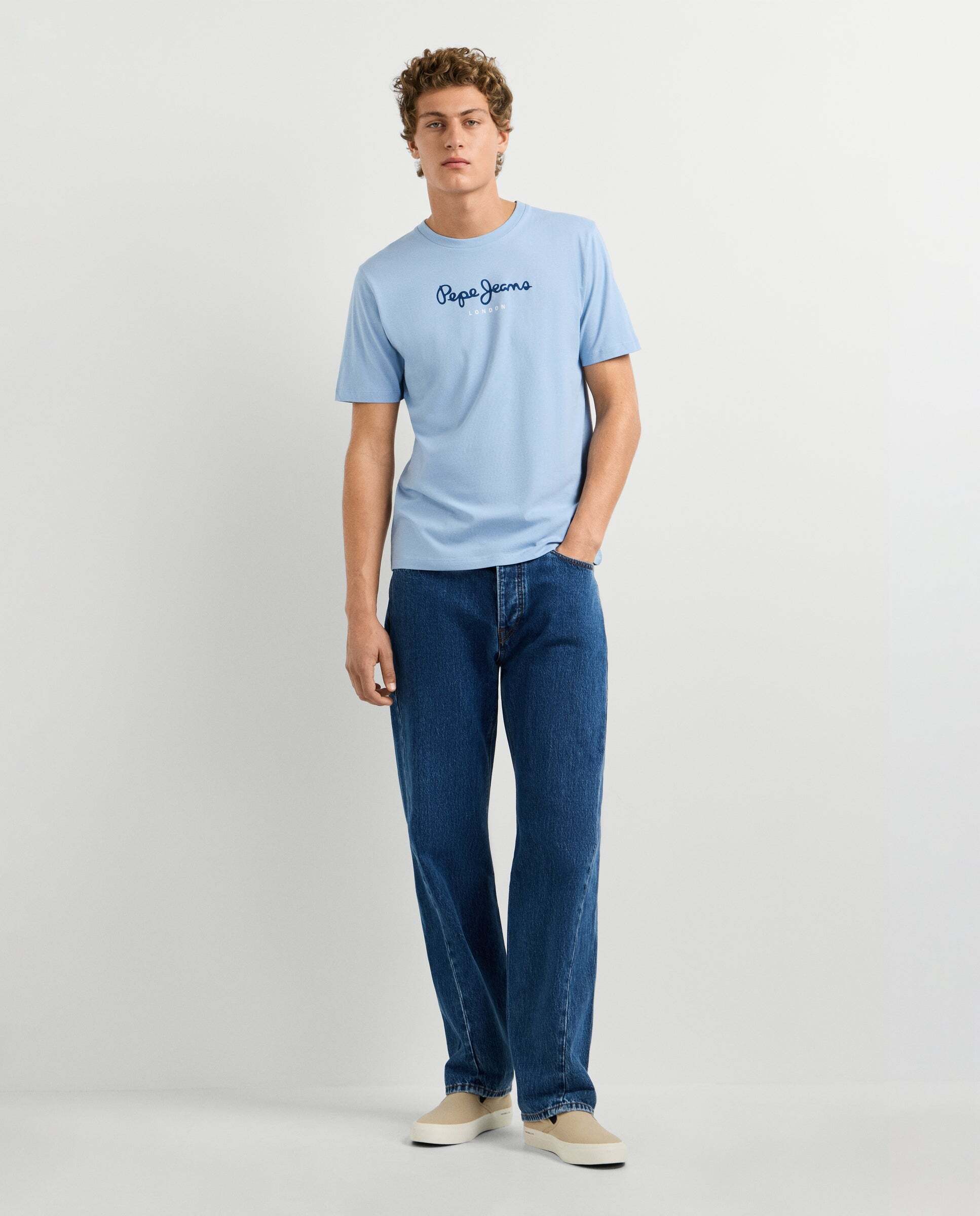 Camiseta de hombre logo estampado fit regular - Pepe Jeans - Azul claro Azul claro-2