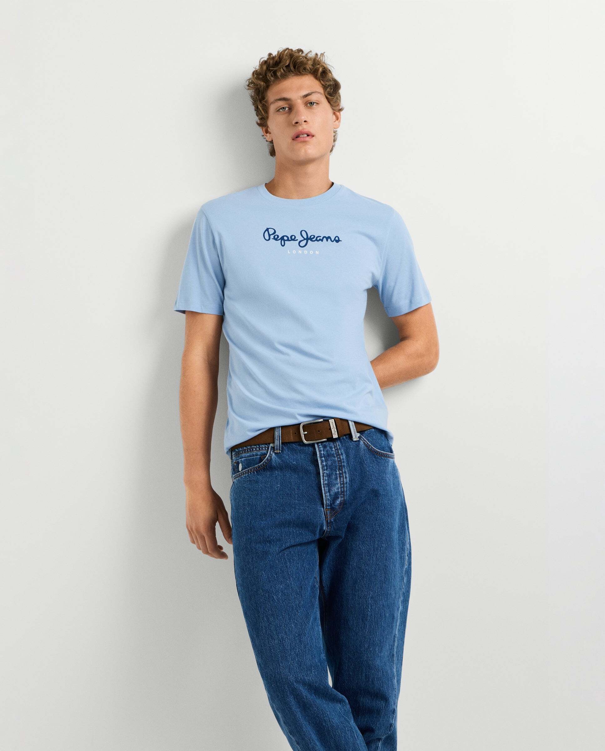 Camiseta de hombre logo estampado fit regular - Pepe Jeans - Azul claro Azul claro-6