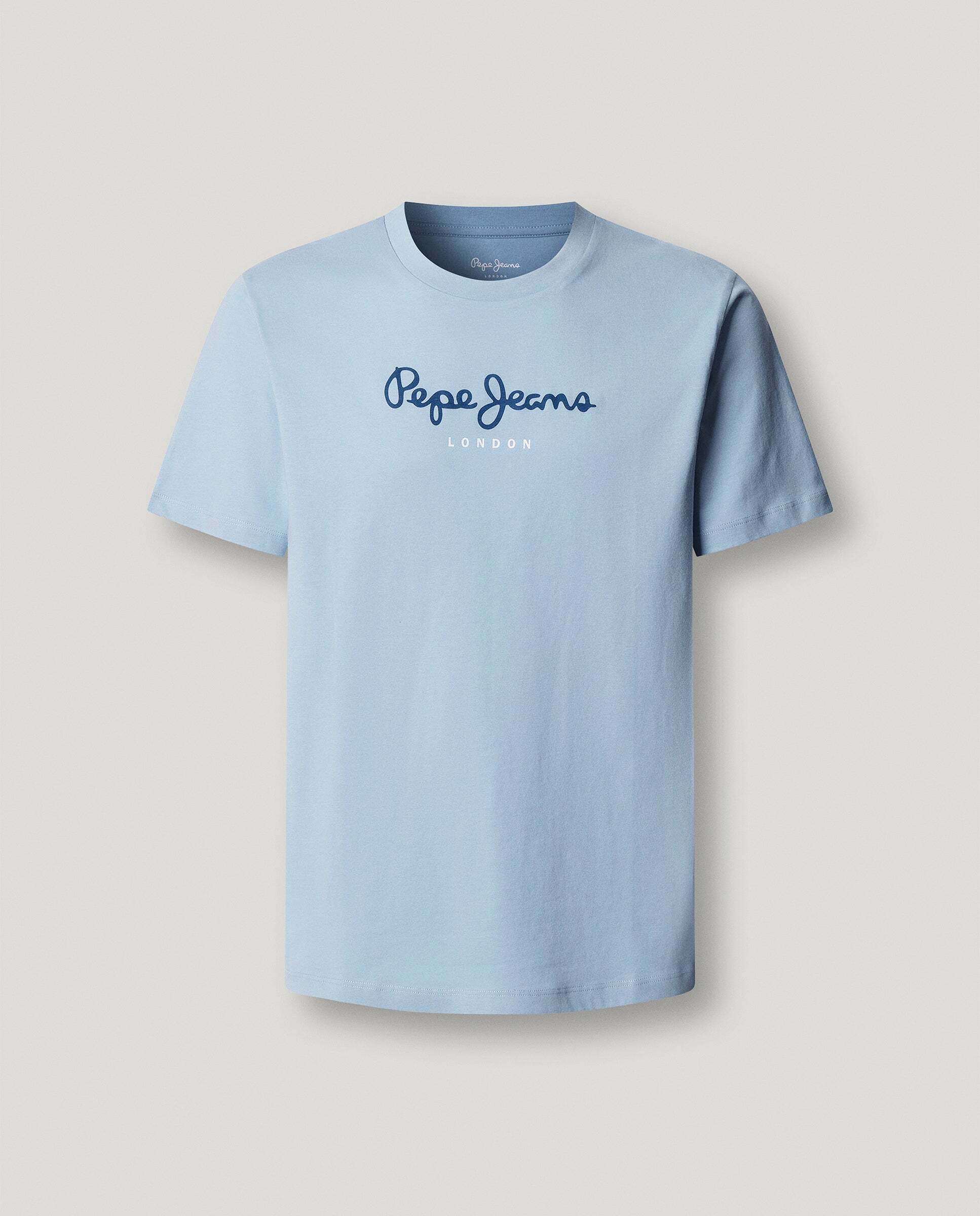 Camiseta de hombre logo estampado fit regular - Pepe Jeans - Azul claro Azul claro-8