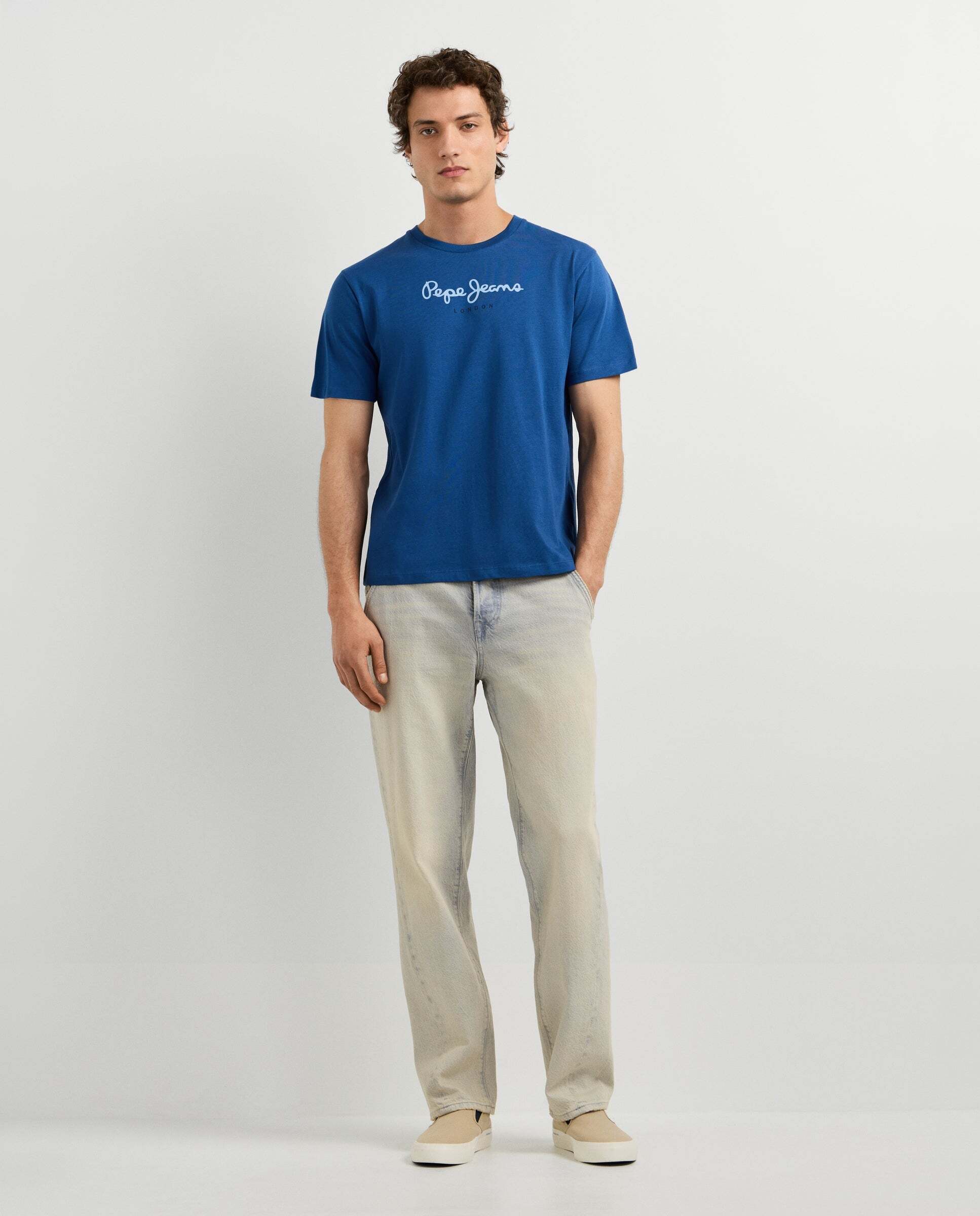 Camiseta de hombre logo estampado fit regular - Pepe Jeans - Azul oscuro Azul oscuro-2