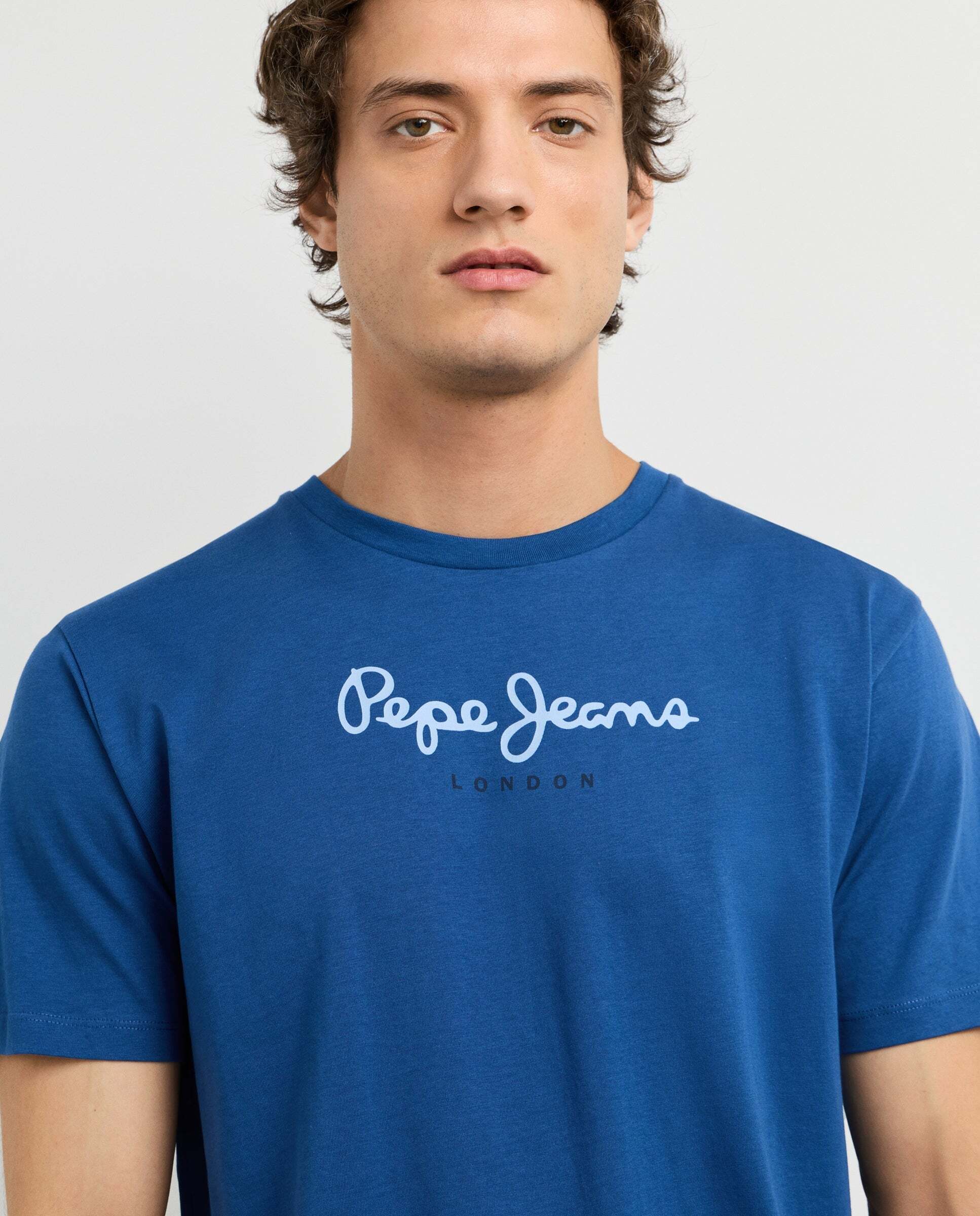 Camiseta de hombre logo estampado fit regular - Pepe Jeans - Azul oscuro Azul oscuro-4
