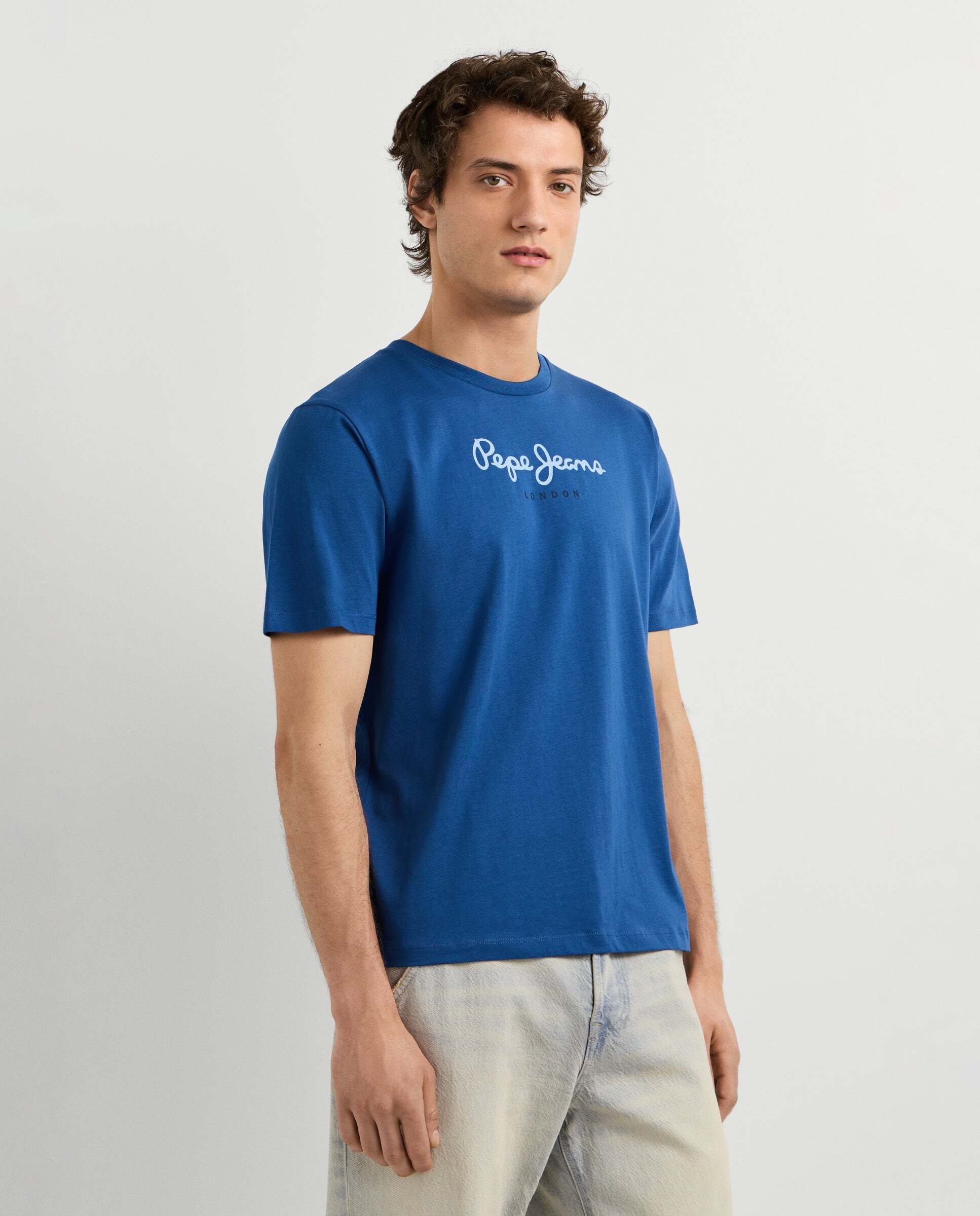 Camiseta de hombre logo estampado fit regular - Pepe Jeans - Azul oscuro Azul oscuro-5