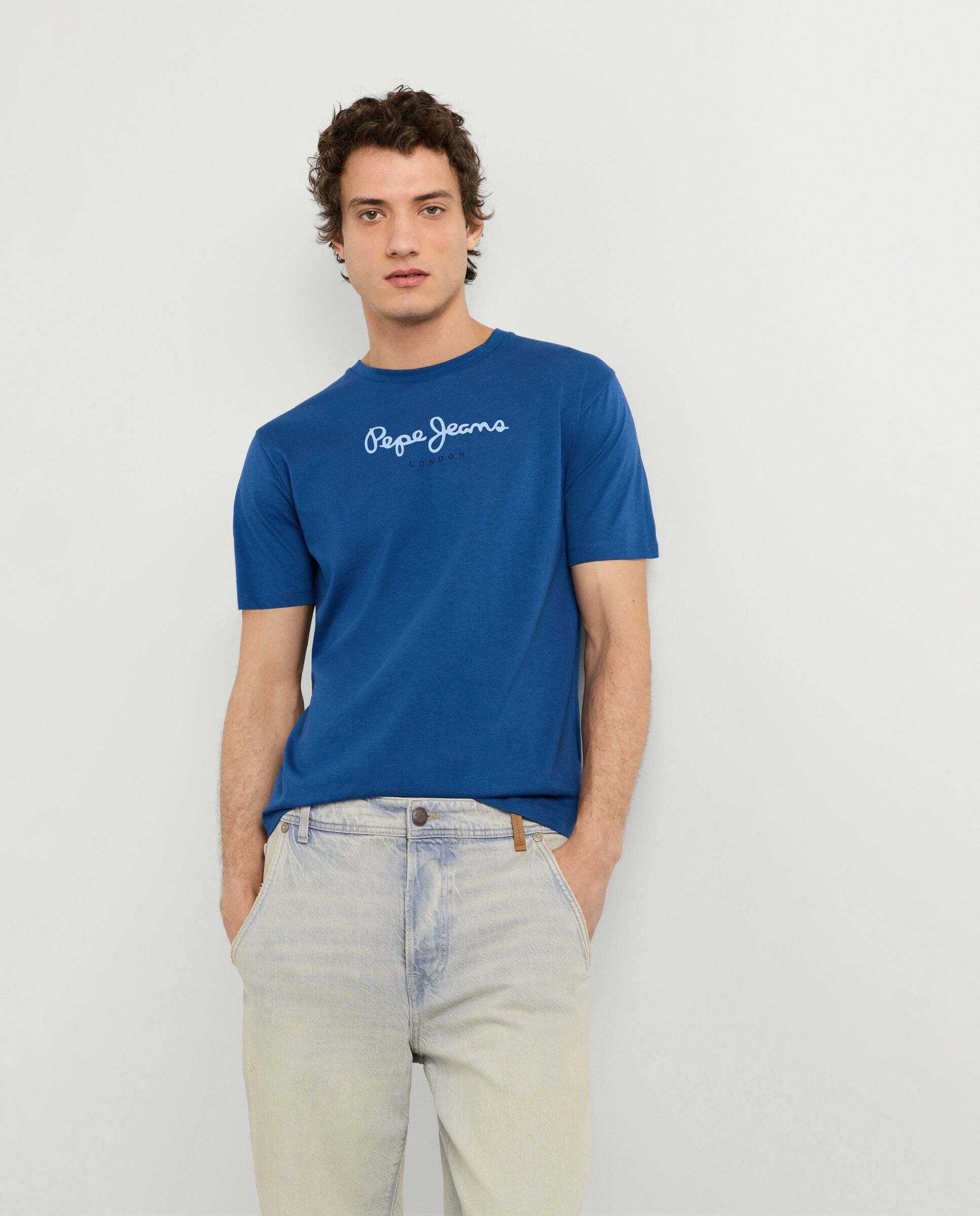 Camiseta de hombre logo estampado fit regular - Pepe Jeans - Azul oscuro Azul oscuro-6