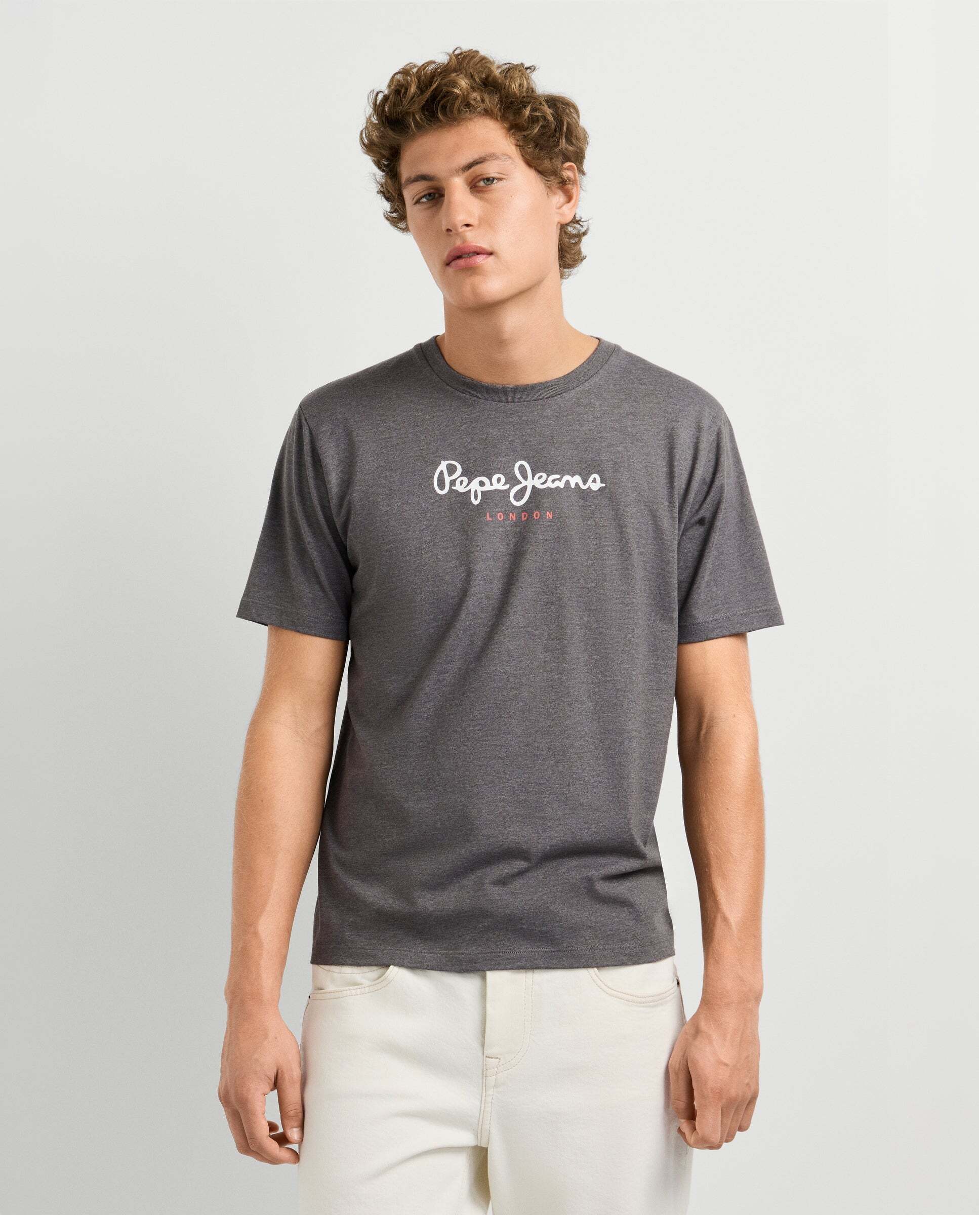 Imagen 1 de Camiseta de hombre logo estampado fit regular - Pepe Jeans - Gris claro Gris claro