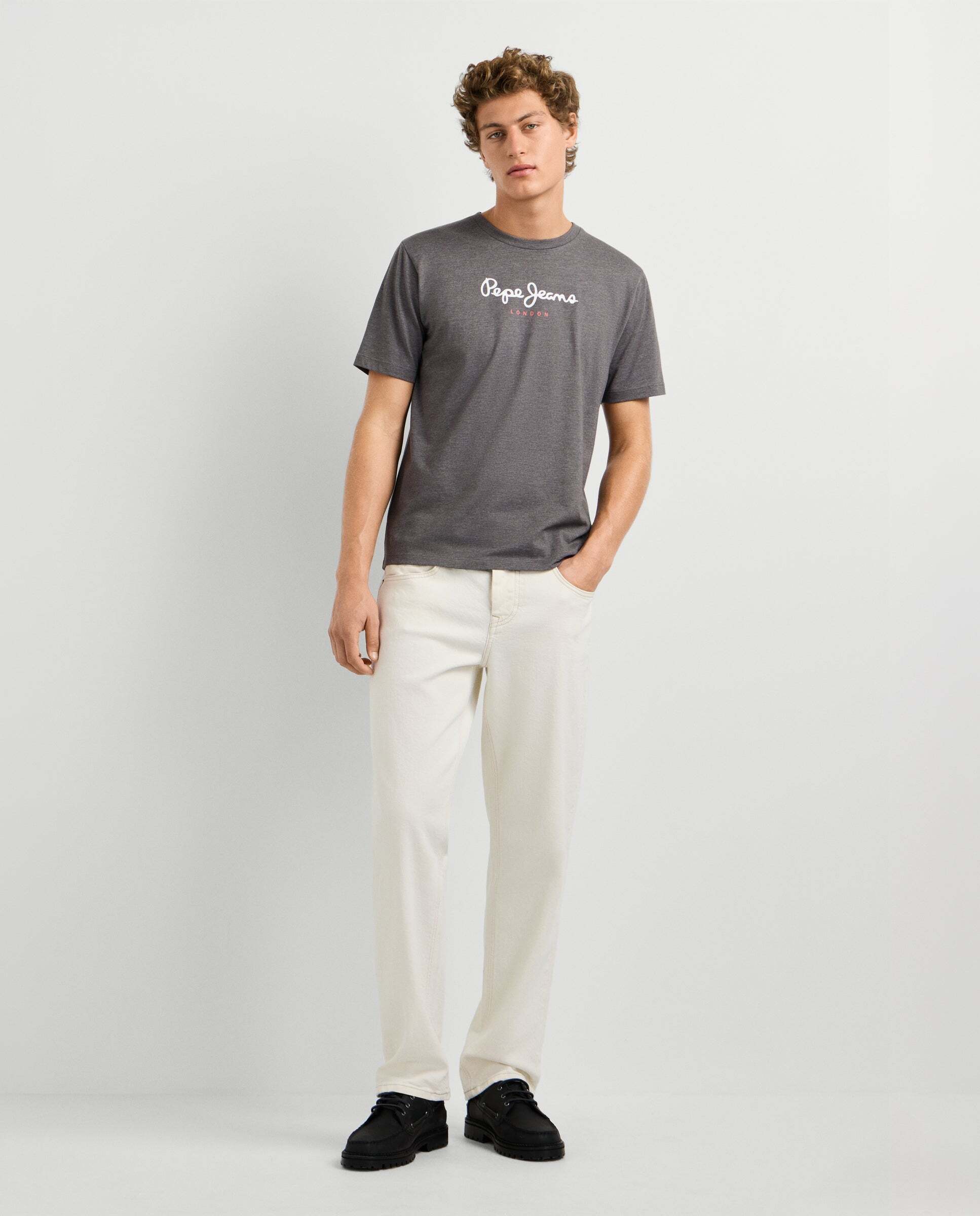 Imagen 2 de Camiseta de hombre logo estampado fit regular - Pepe Jeans - Gris claro Gris claro