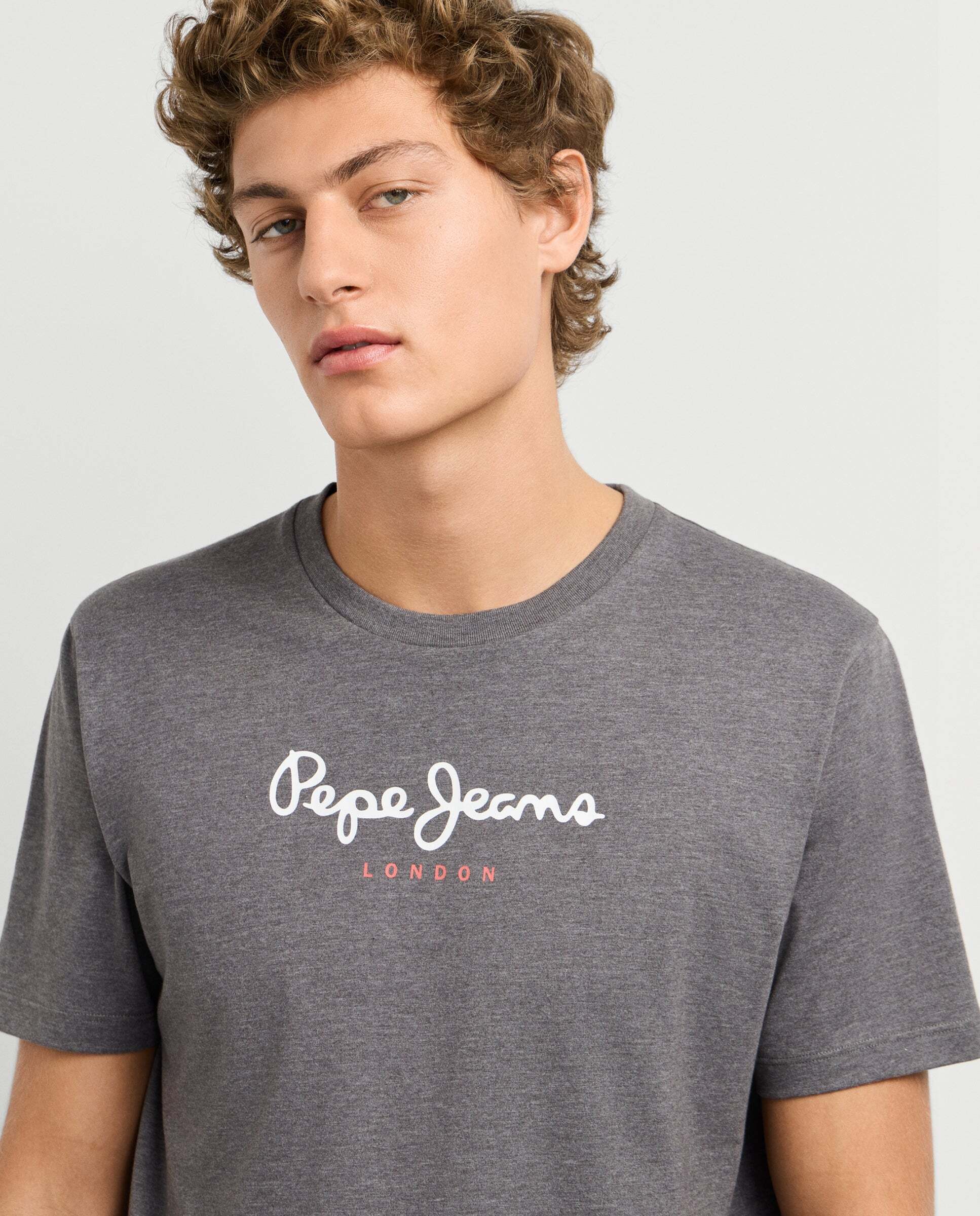 Imagen 4 de Camiseta de hombre logo estampado fit regular - Pepe Jeans - Gris claro Gris claro