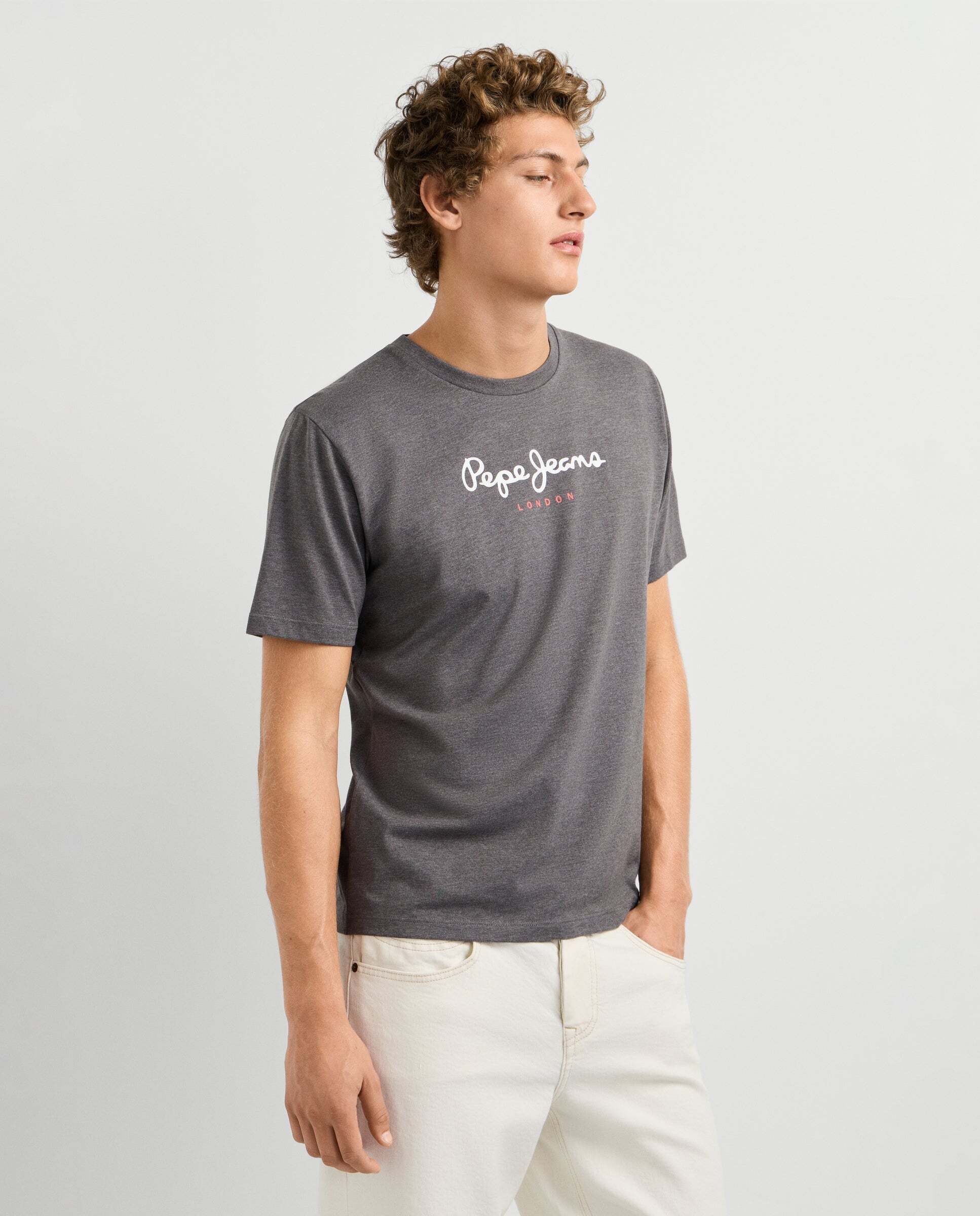 Imagen 6 de Camiseta de hombre logo estampado fit regular - Pepe Jeans - Gris claro Gris claro