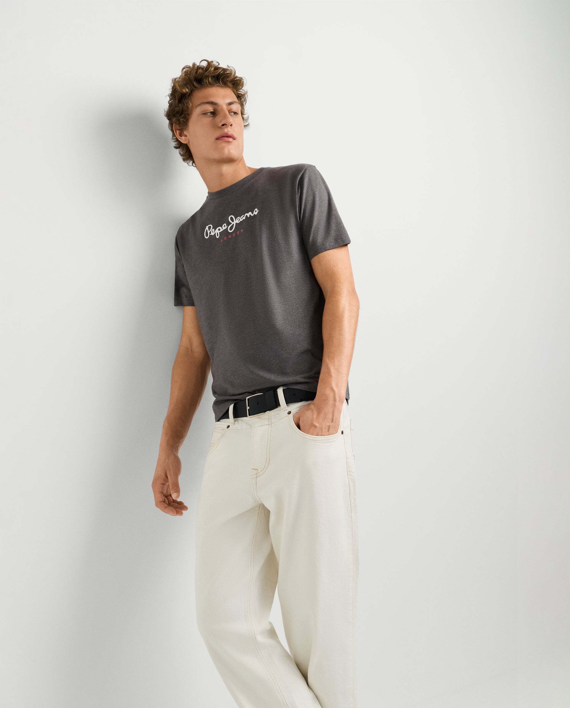 Imagen 7 de Camiseta de hombre logo estampado fit regular - Pepe Jeans - Gris claro Gris claro