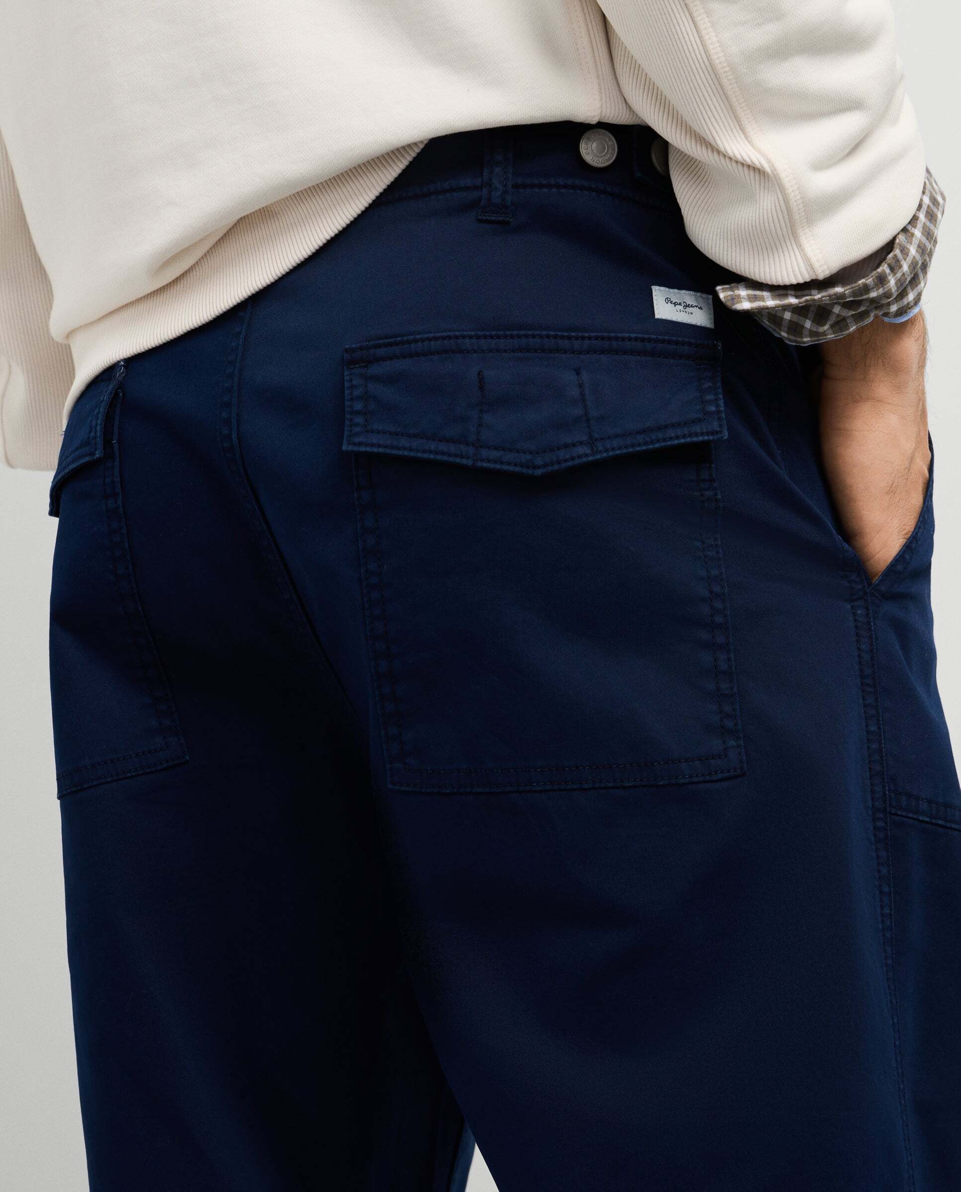 Pantalón de hombre sarga fit relaxed - Pepe Jeans - Azul Azul-4