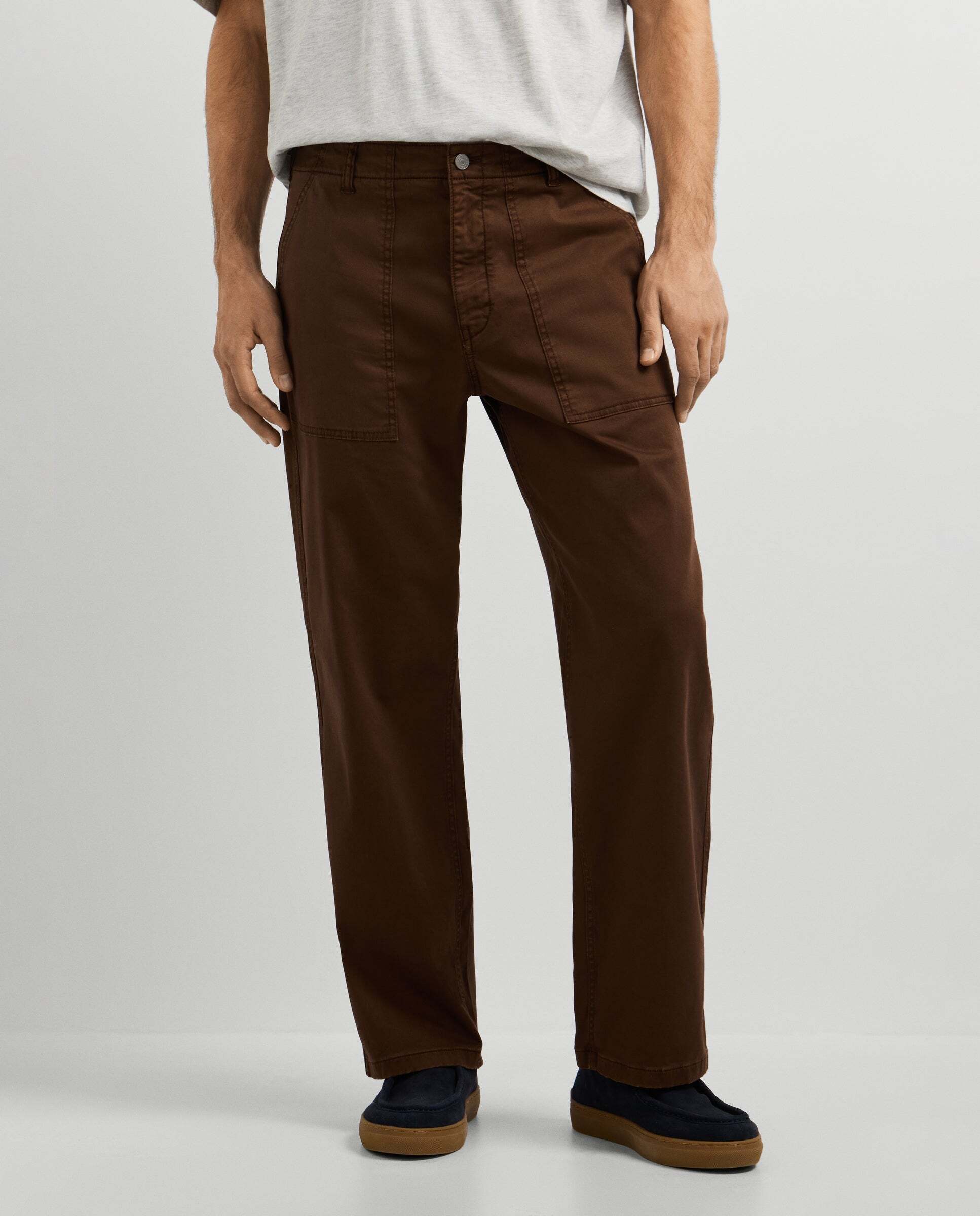 Pantalón de hombre sarga fit relaxed - Pepe Jeans - Marrón Marrón-2