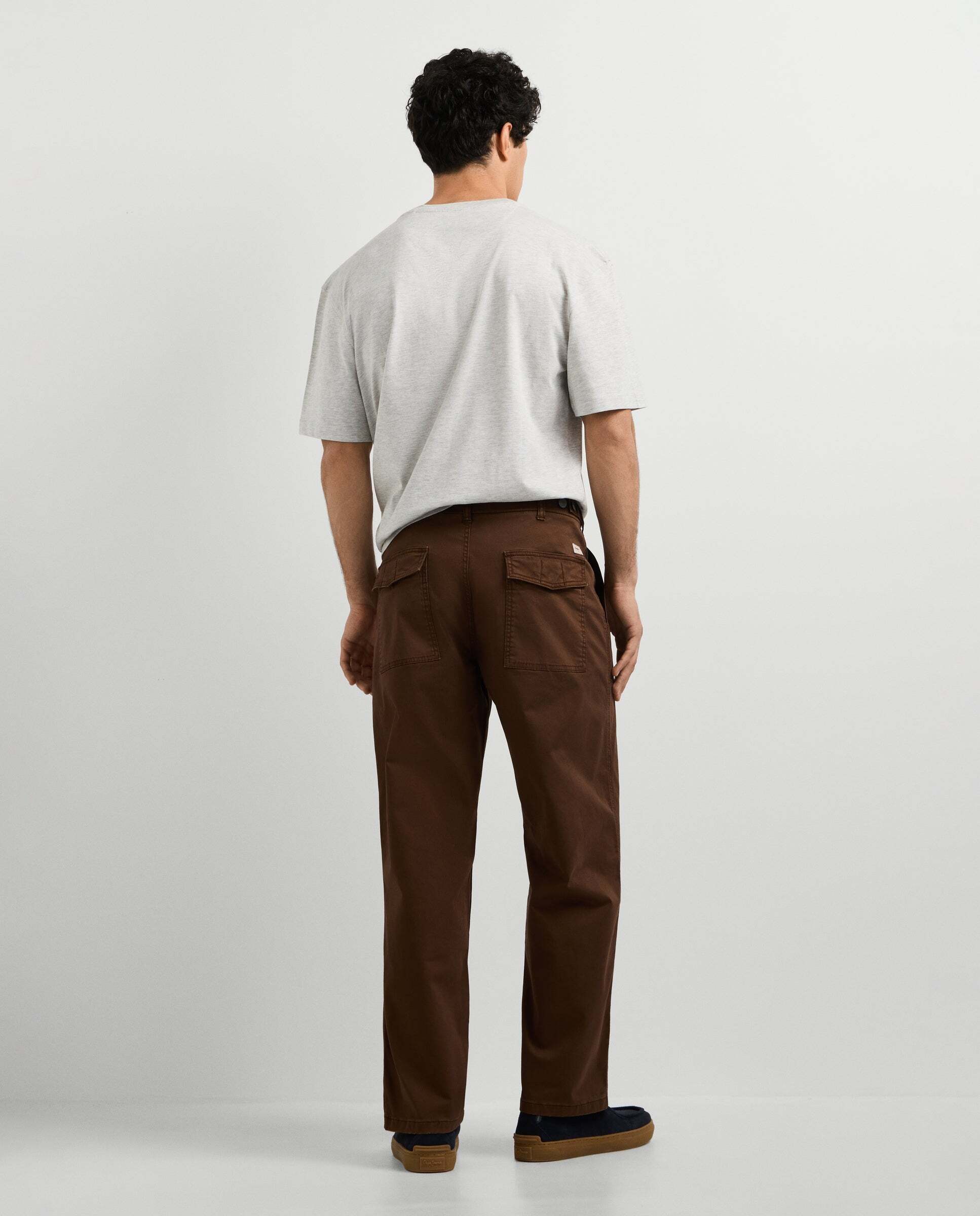 Pantalón de hombre sarga fit relaxed - Pepe Jeans - Marrón Marrón-3