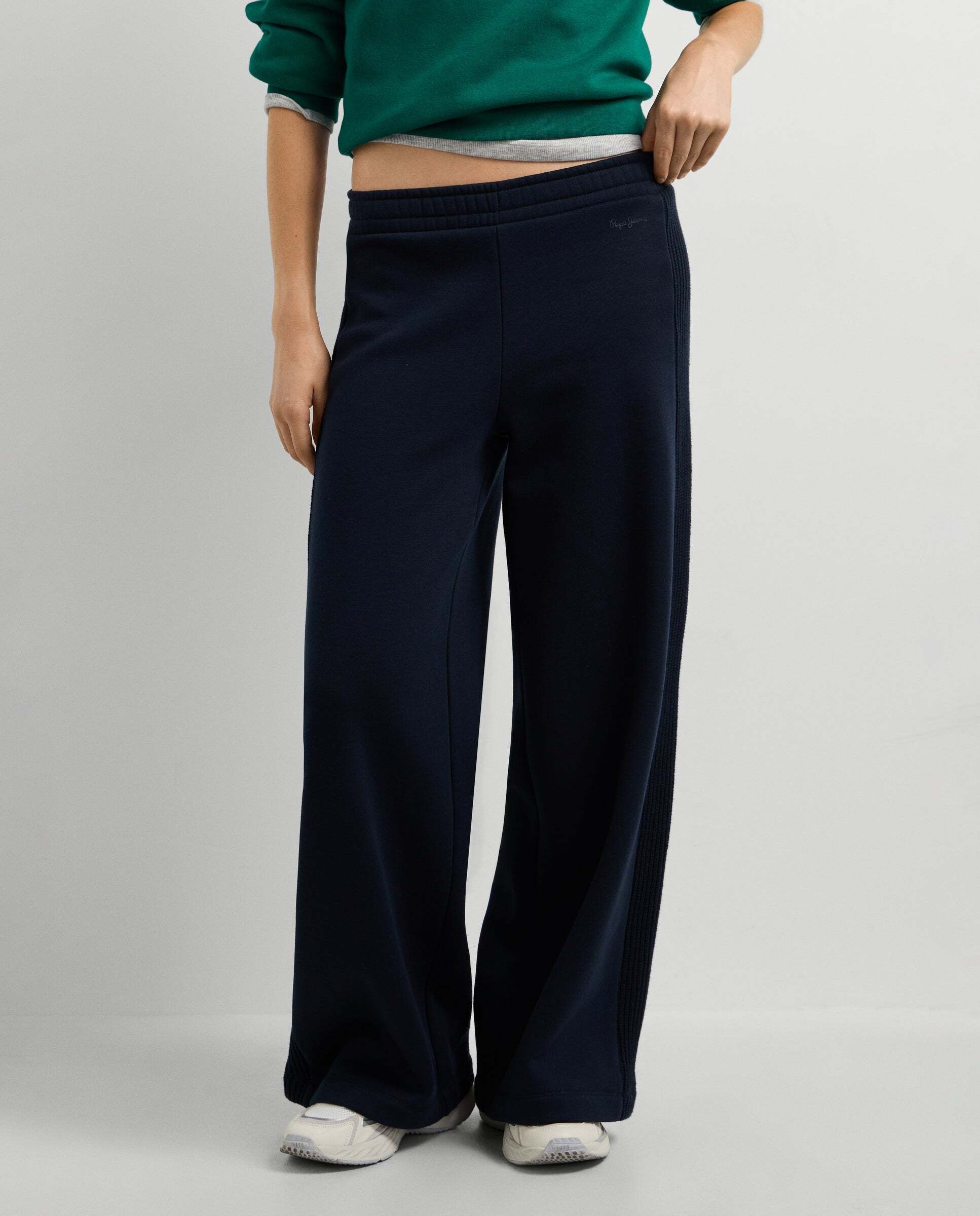 Pantalón de mujer de punto fit ancho - Pepe Jeans - Azul Azul-1