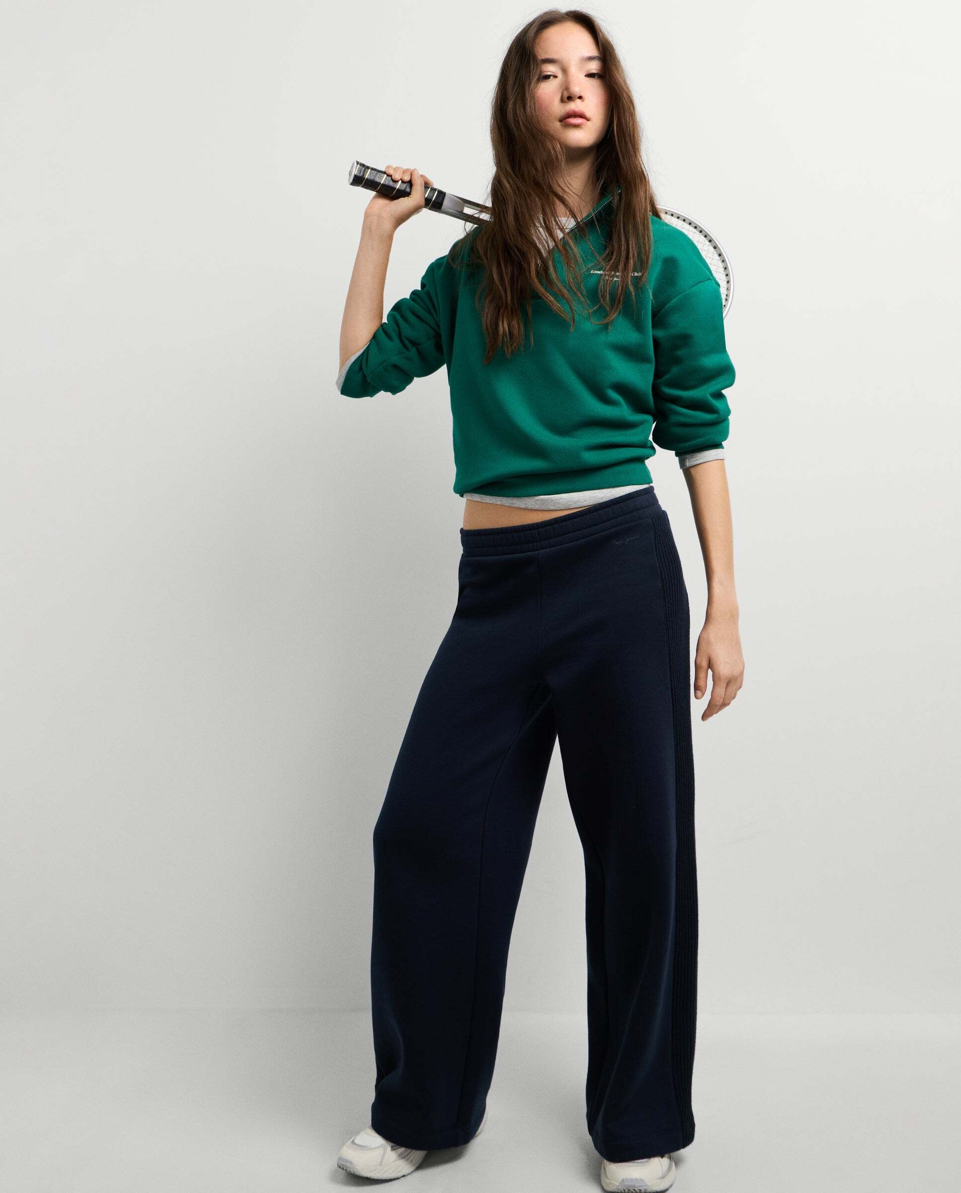 Pantalón de mujer de punto fit ancho - Pepe Jeans - Azul Azul-2