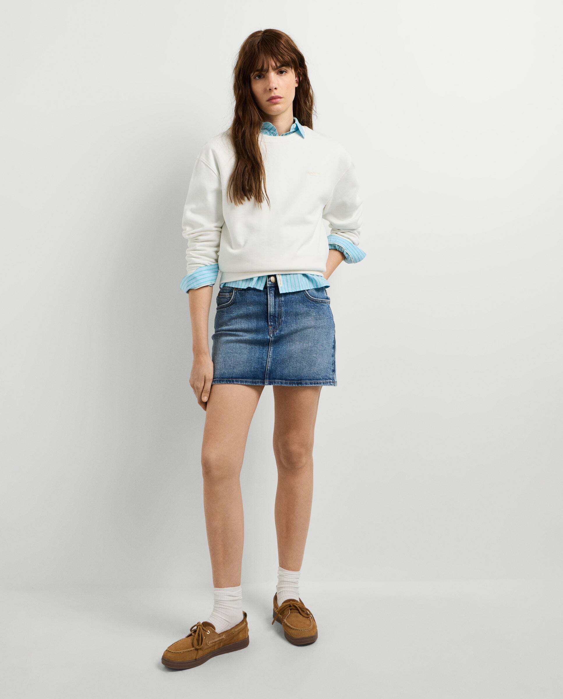 Sudadera de mujer cuello redondo con logo - Pepe Jeans - Blanco Blanco-2
