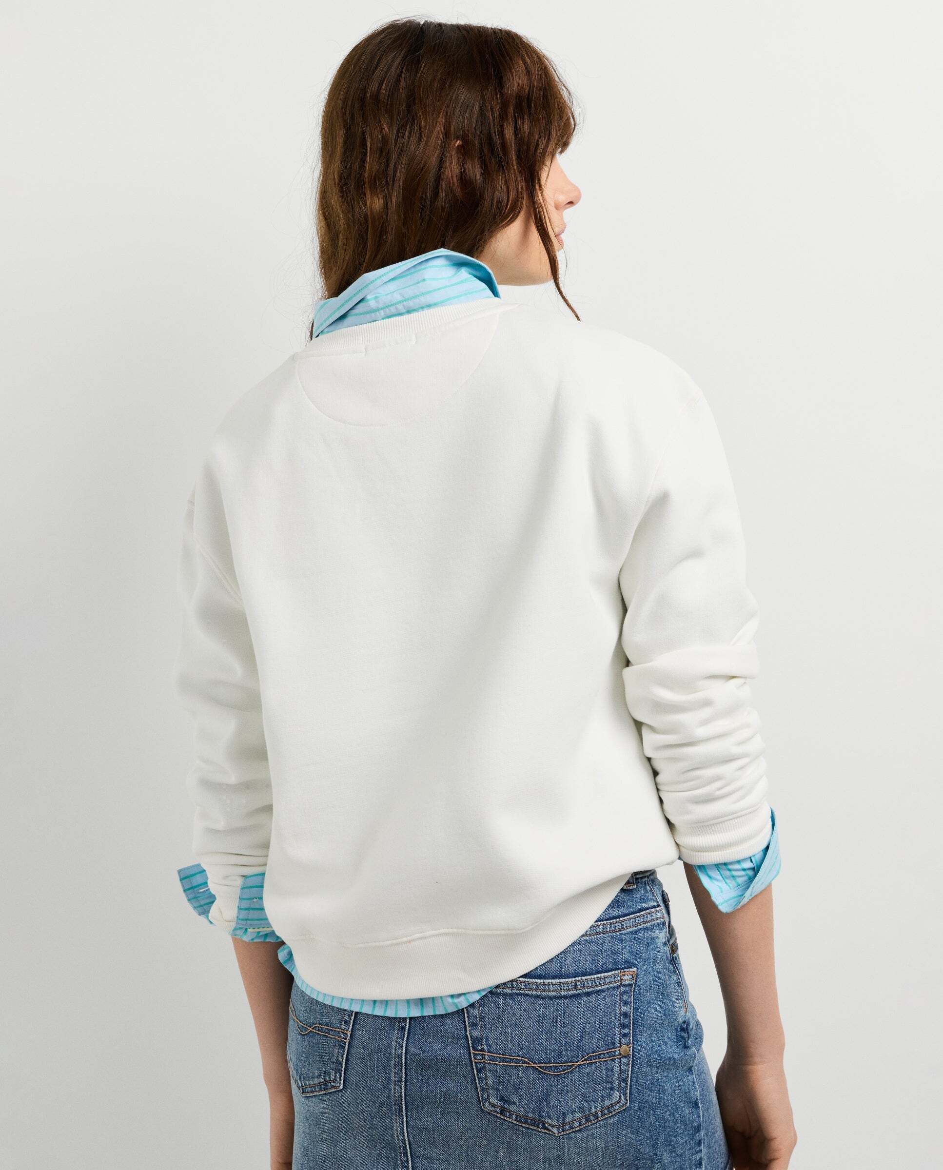 Sudadera de mujer cuello redondo con logo - Pepe Jeans - Blanco Blanco-3