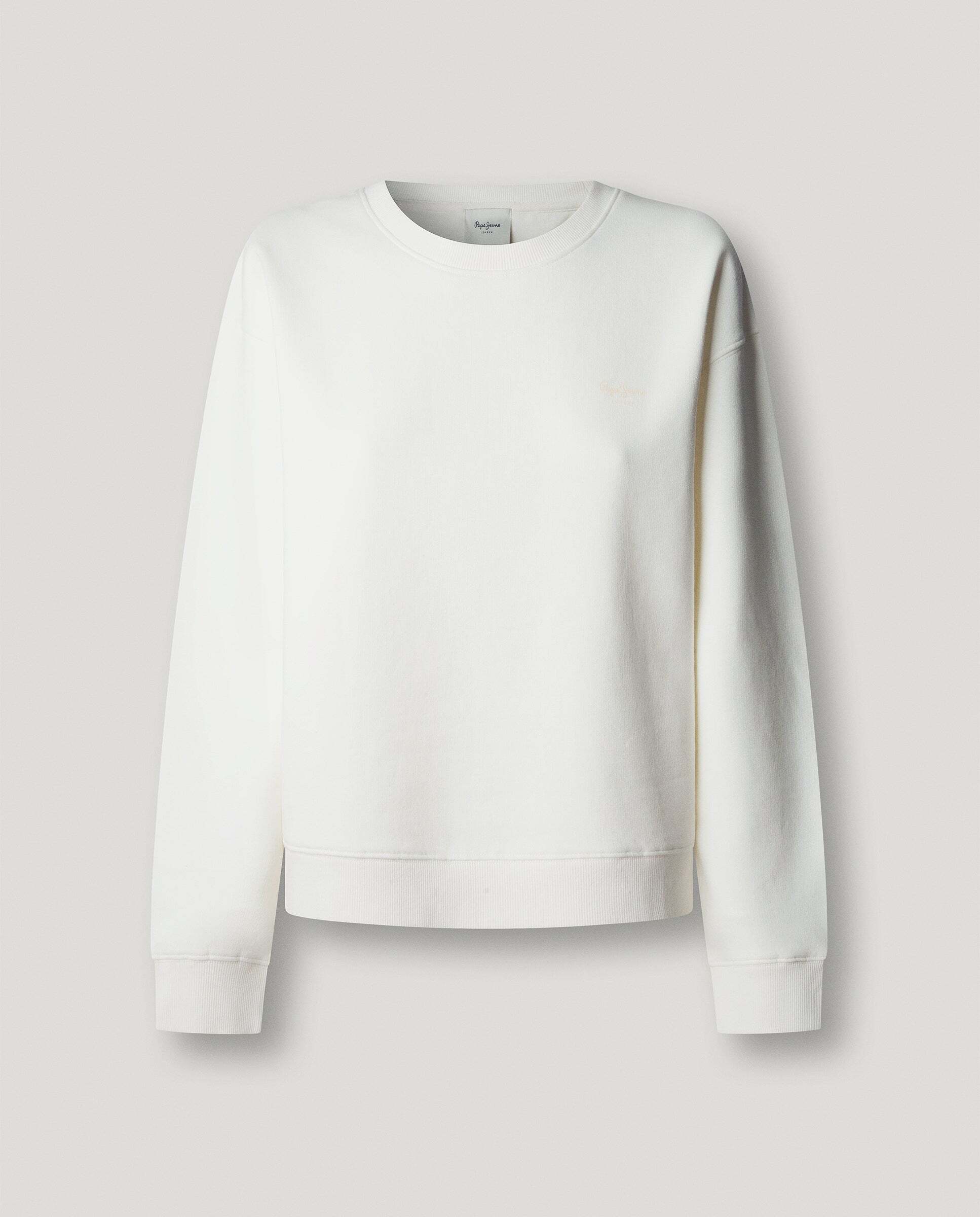 Sudadera de mujer cuello redondo con logo - Pepe Jeans - Blanco Blanco-6
