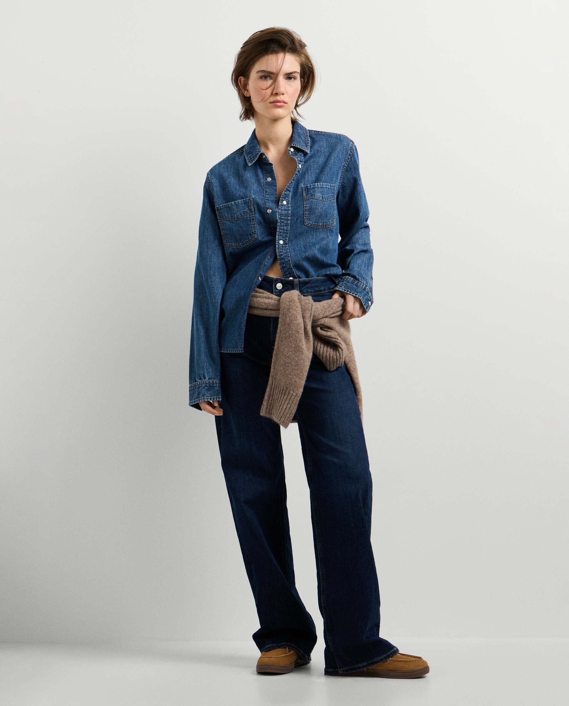 Camisa de mujer denim fit regular - Pepe Jeans - Azul denim Azul denim-2