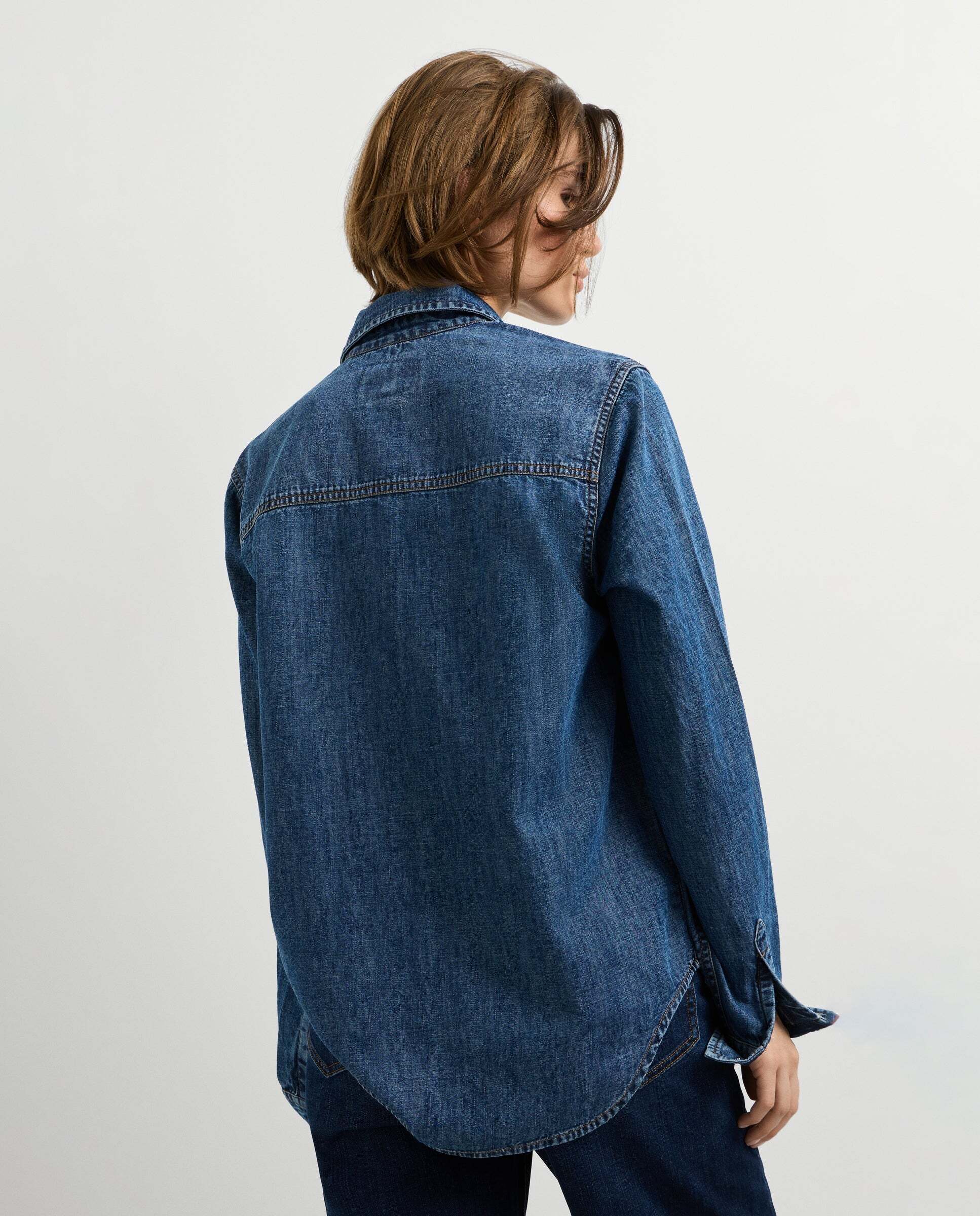 Camisa de mujer denim fit regular - Pepe Jeans - Azul denim Azul denim-3