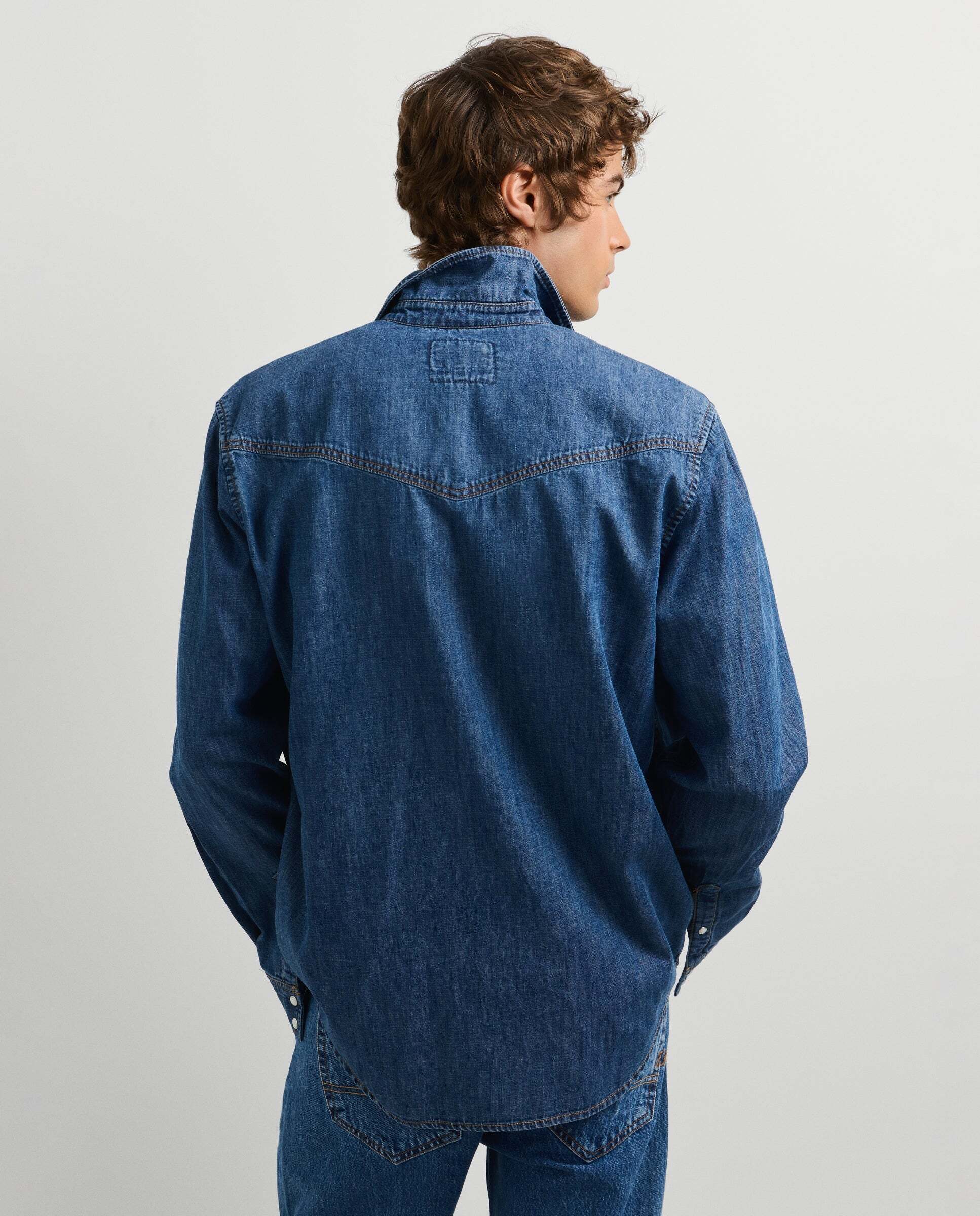 Camisa de hombre denim fit regular - Pepe Jeans - Azul denim Azul denim-3