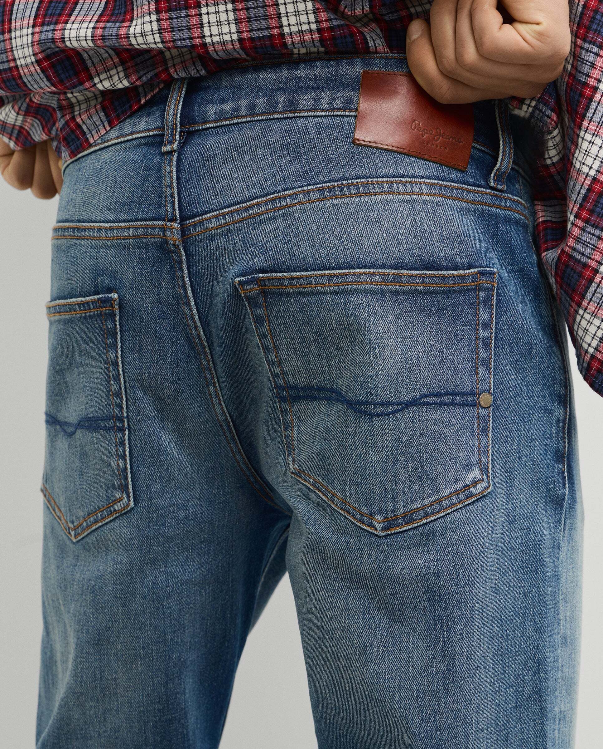 Vaquero de hombre fit recto tiro regular - Pepe Jeans - Azul marino Azul marino-4
