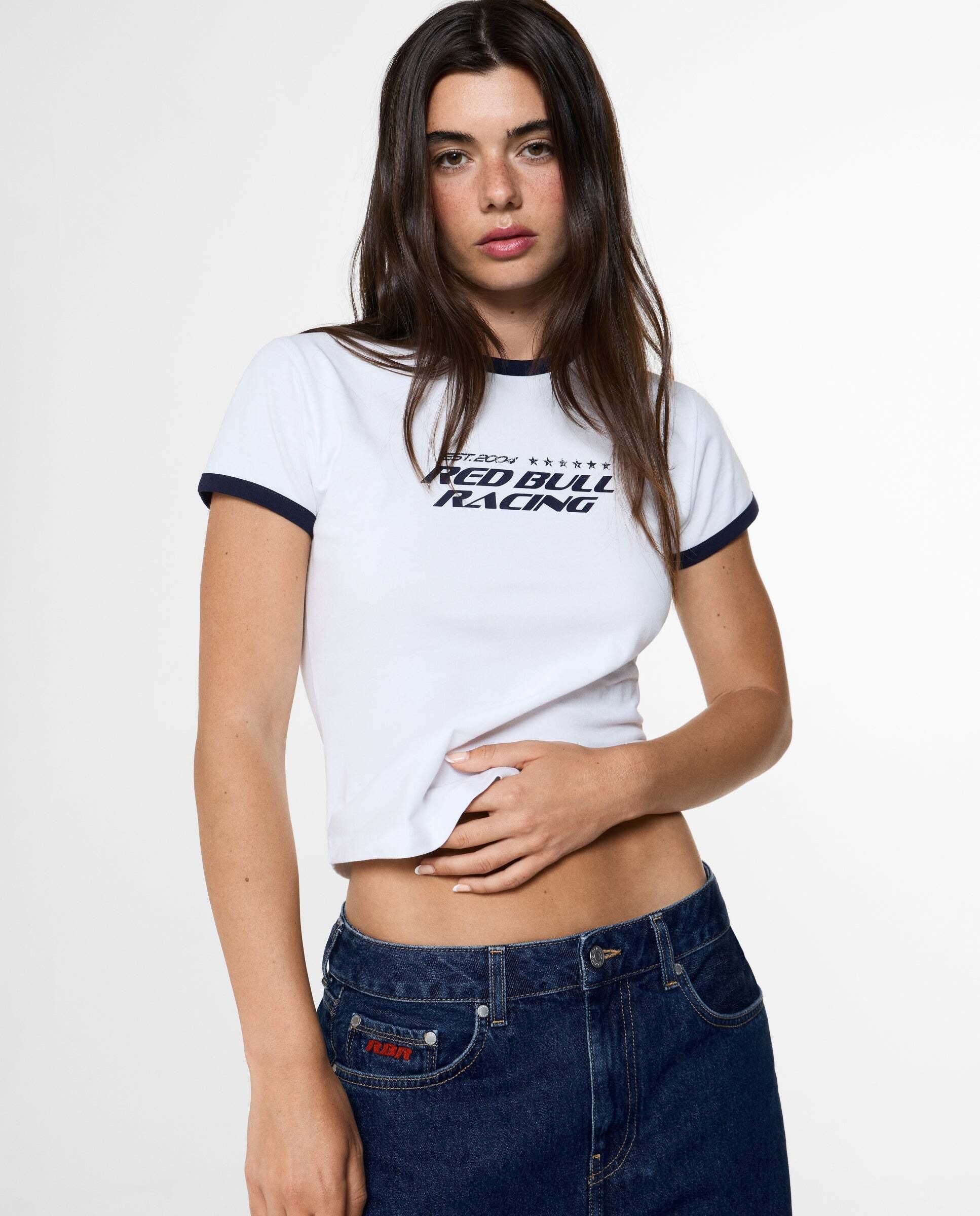 Camiseta de mujer color block con gráfico red bull racing - Pepe Jeans - Blanco Blanco-1